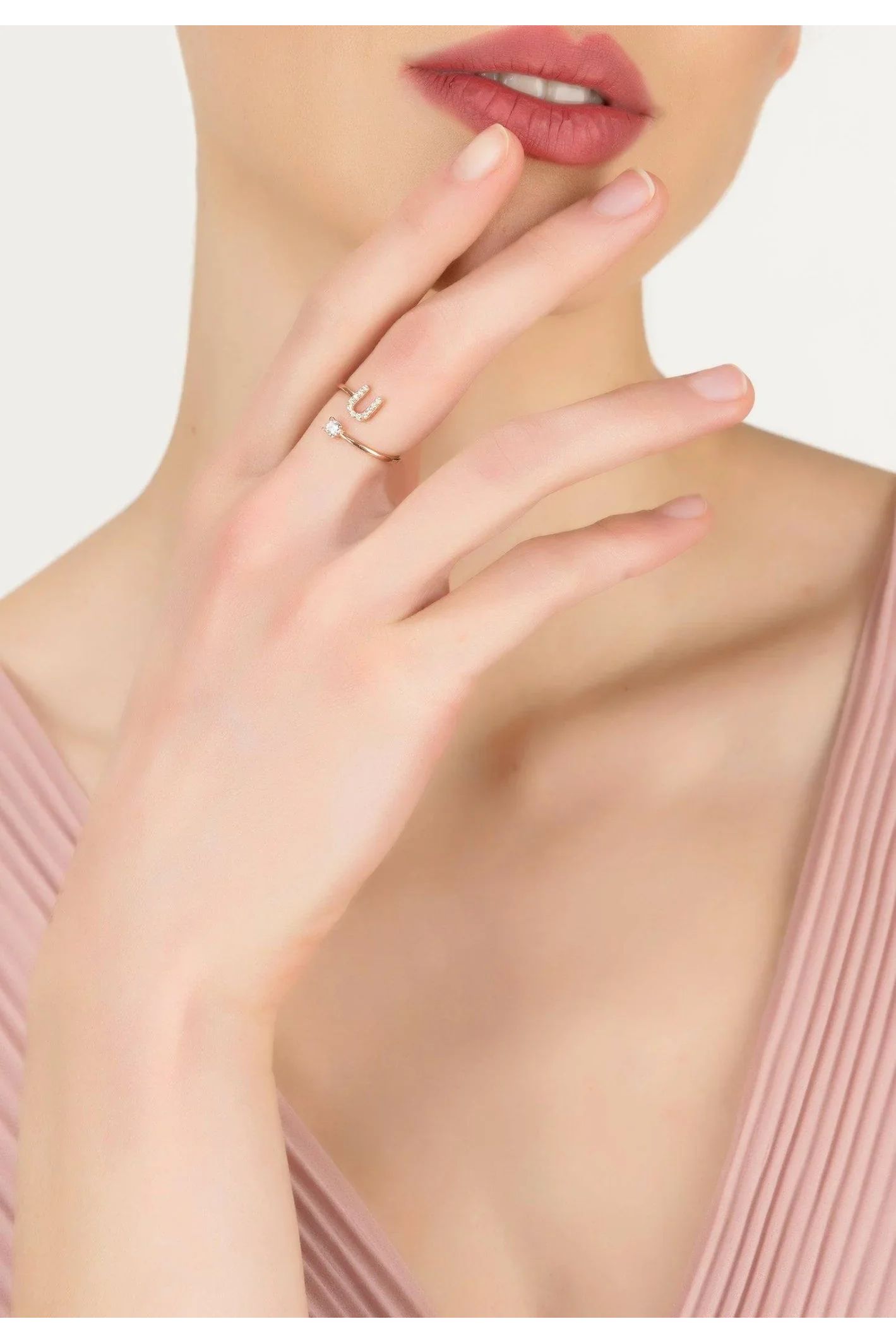 Initial Ring Rosegold U - LATELITA Rings