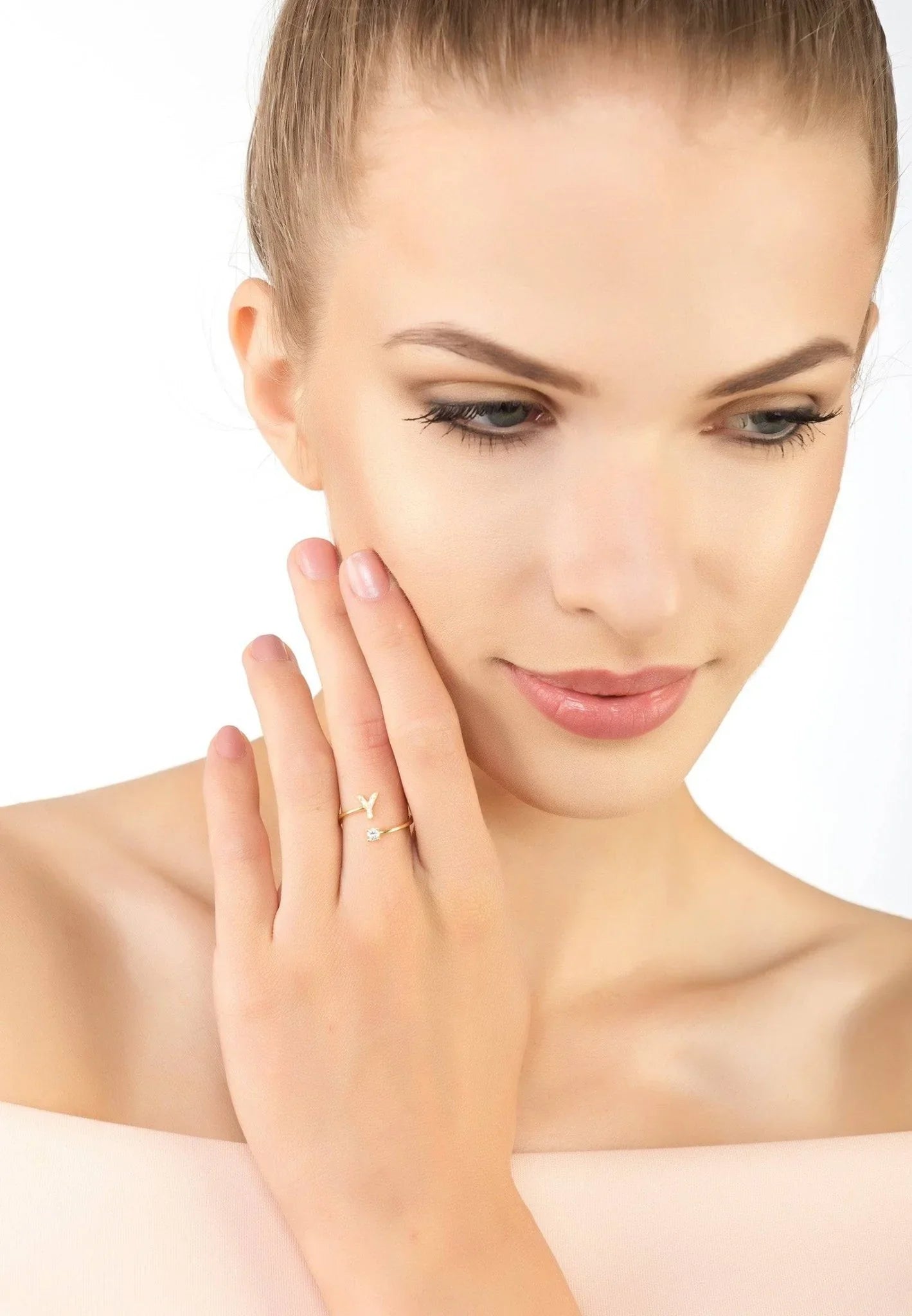 Initial Ring Rosegold Y - LATELITA Rings