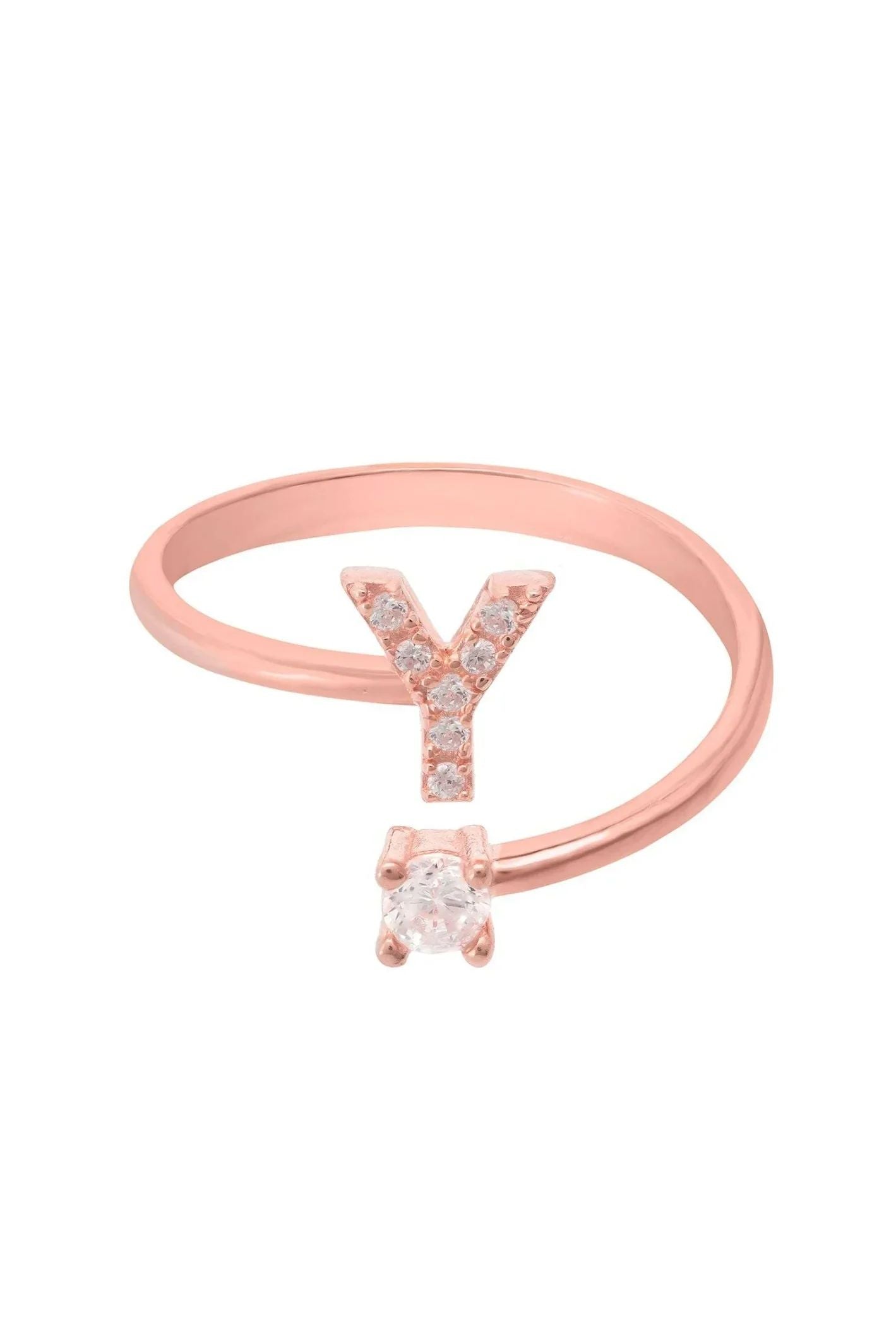 Initial Ring Rosegold Y - LATELITA Rings