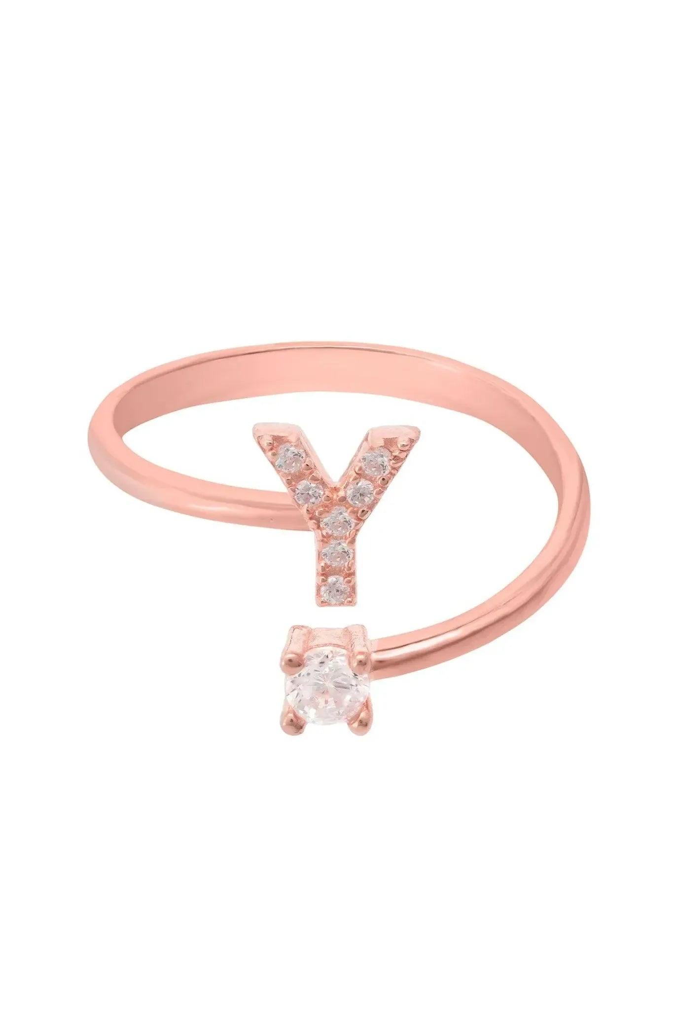 Initial Ring Rosegold Y - LATELITA Rings