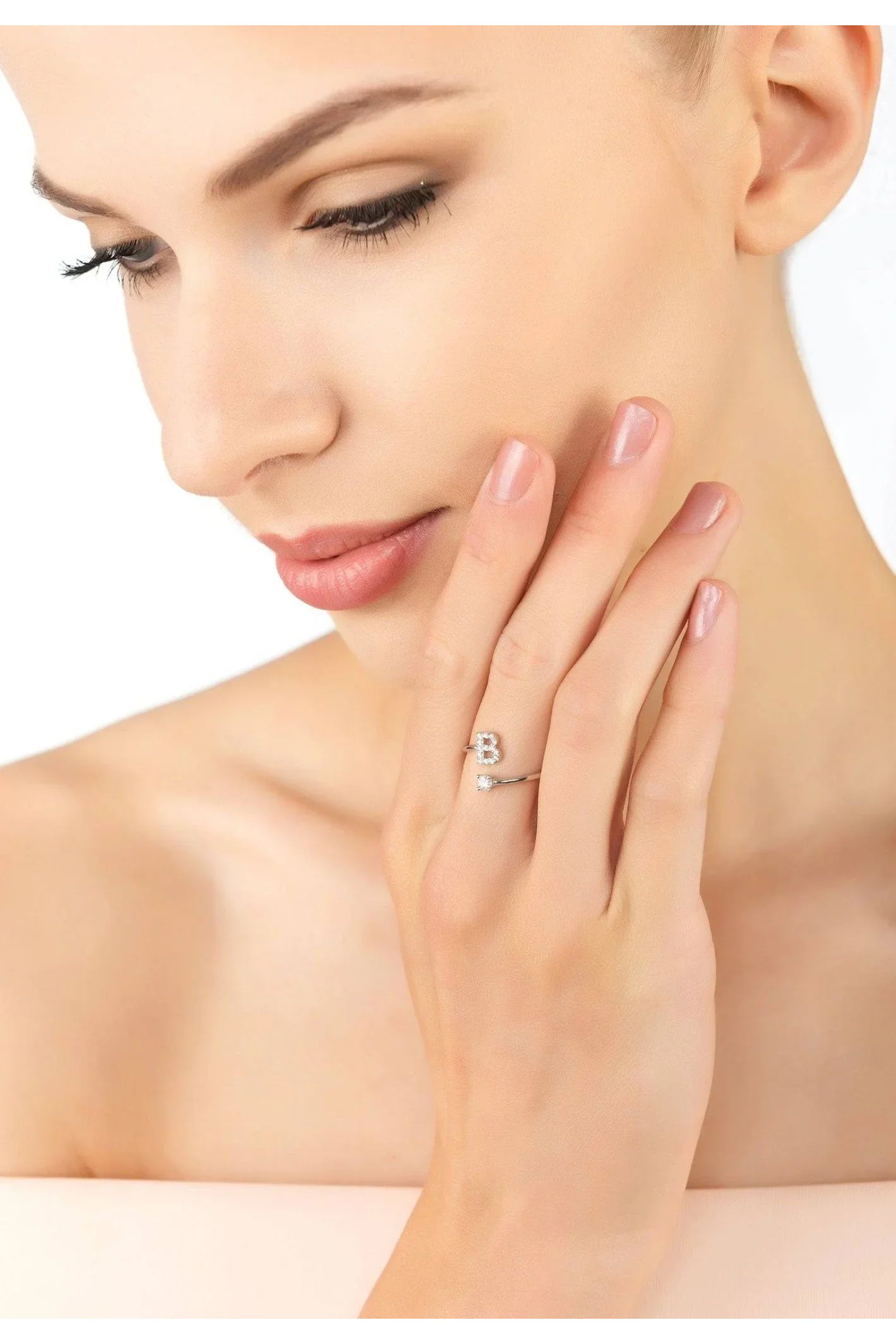 Initial Ring Silver B - LATELITA Rings