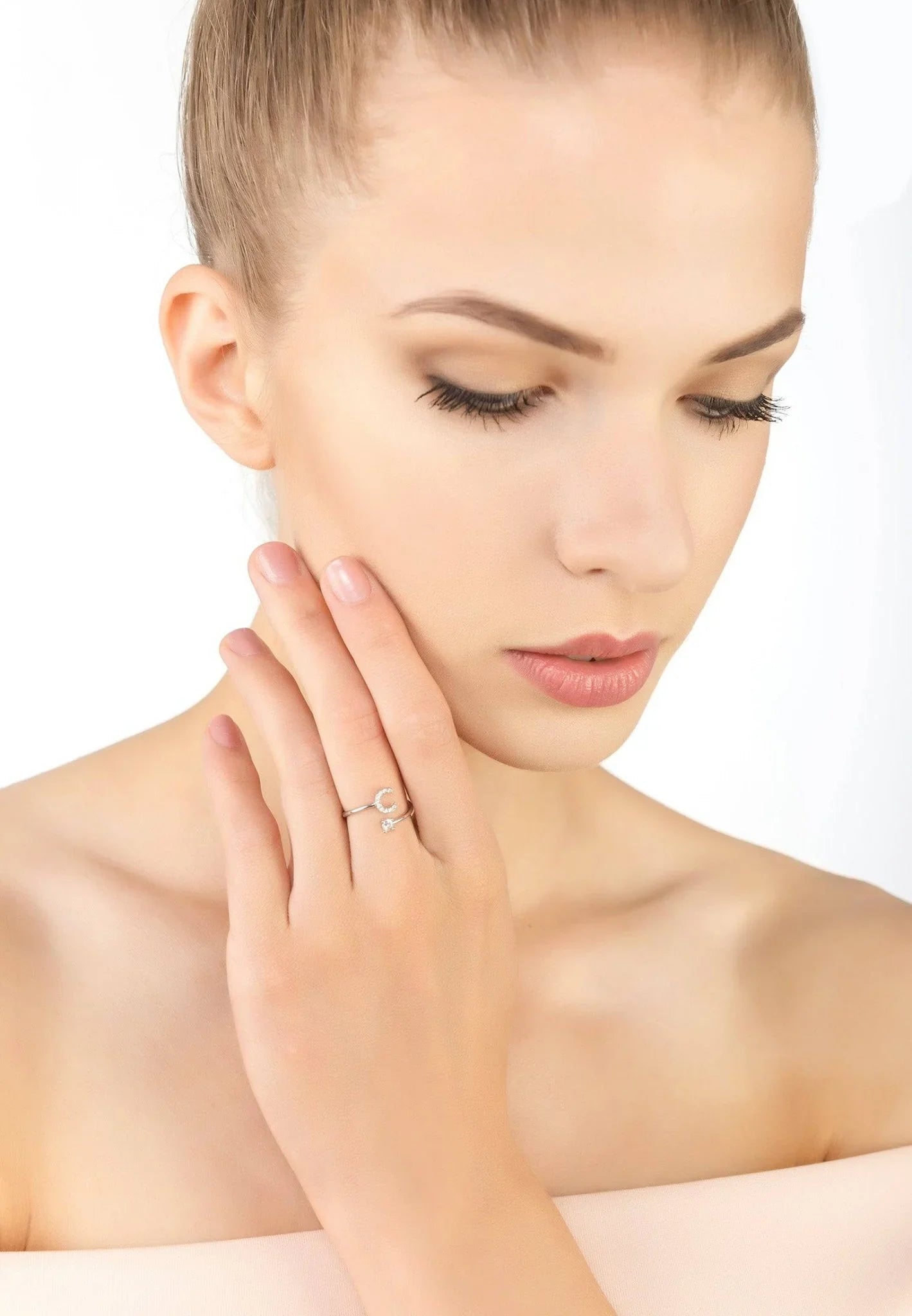 Initial Ring Silver C - LATELITA Rings