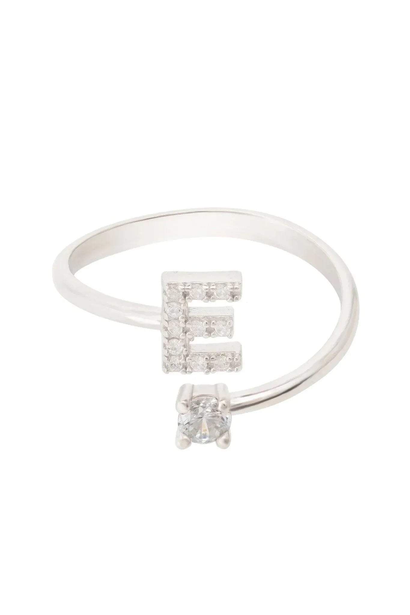 Initial Ring Silver E - LATELITA Rings
