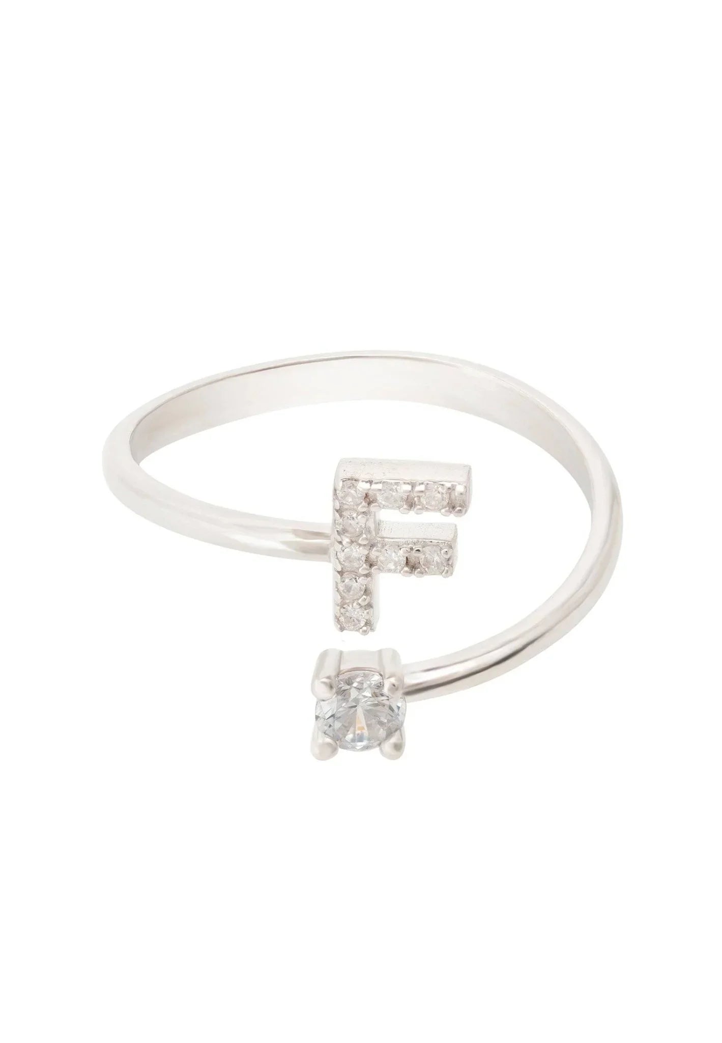Initial Ring Silver F - LATELITA Rings