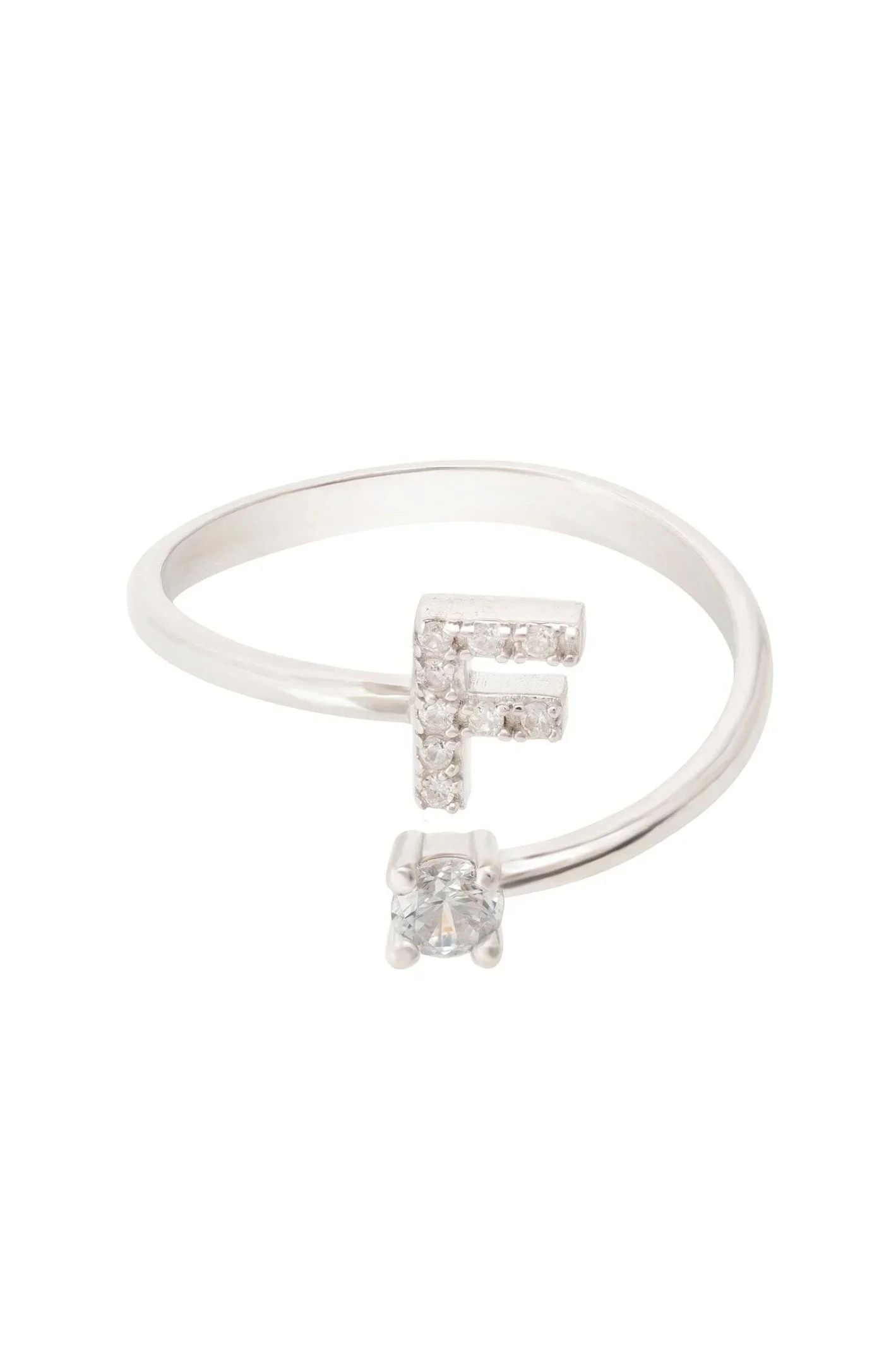 Initial Ring Silver F - LATELITA Rings