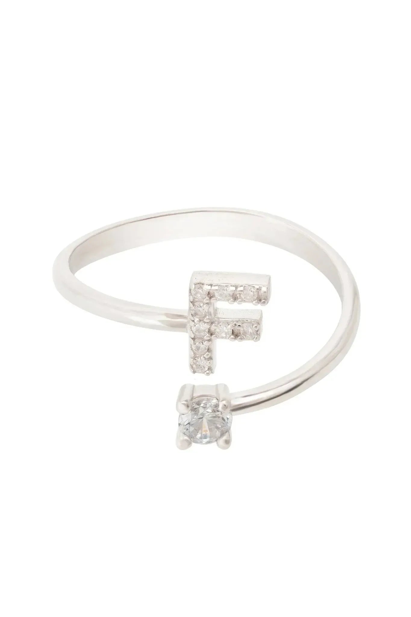 Initial Ring Silver F - LATELITA Rings