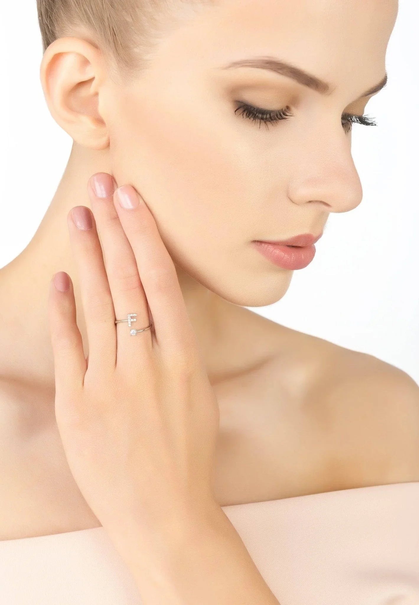 Initial Ring Silver F - LATELITA Rings