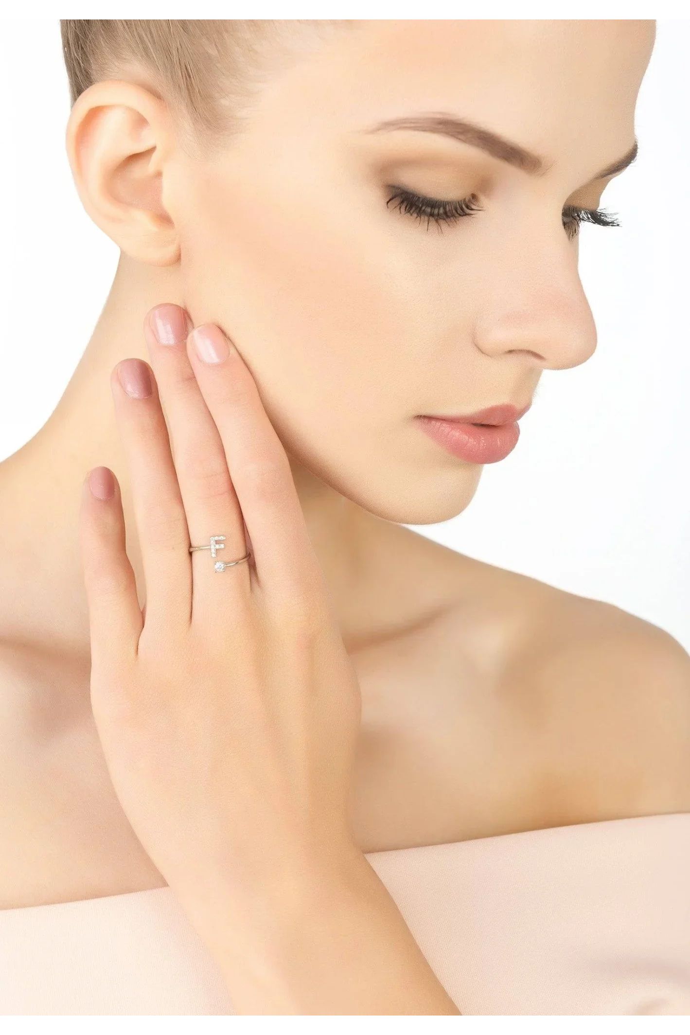 Initial Ring Silver F - LATELITA Rings