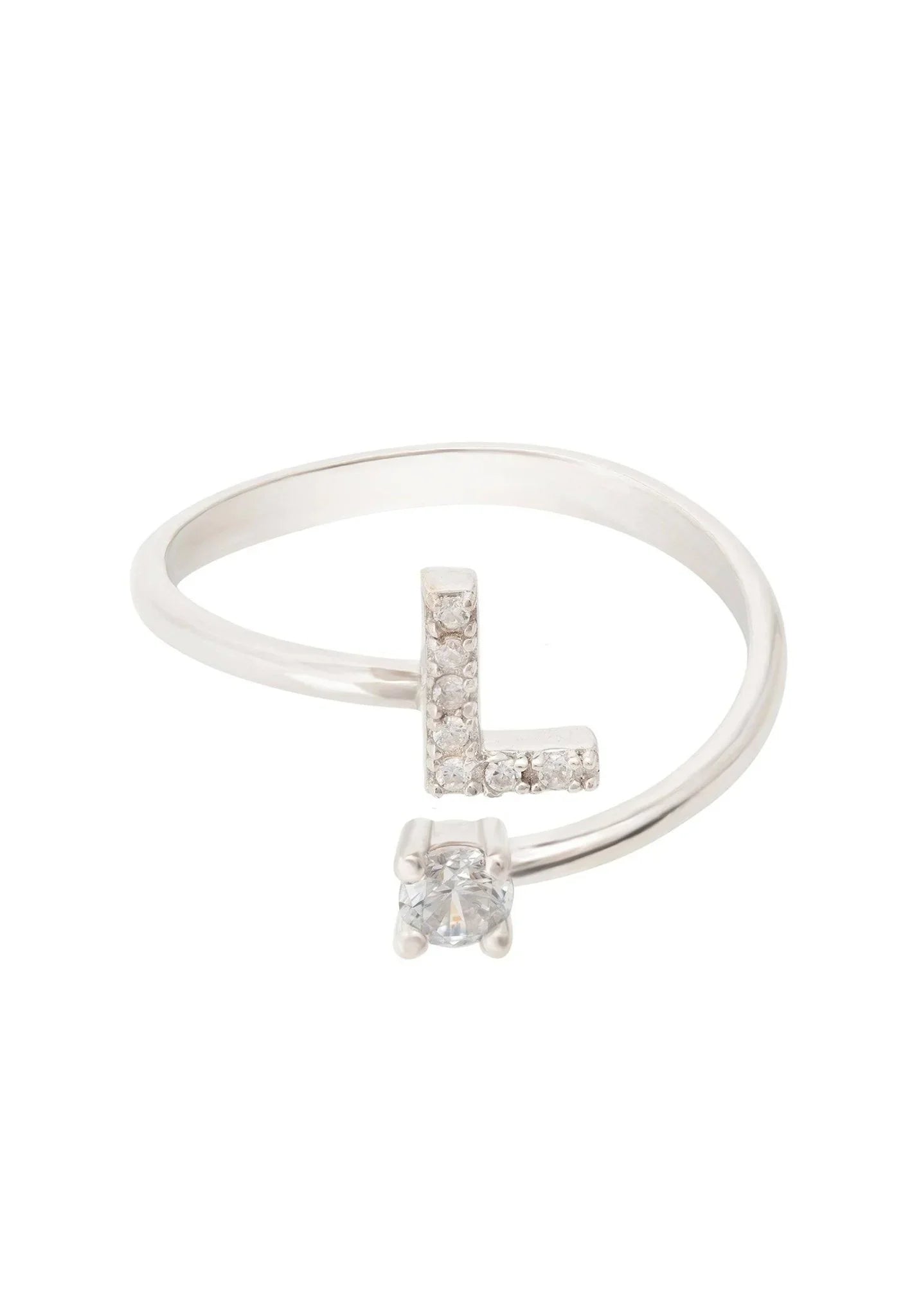 Initial Ring Silver L - LATELITA Rings