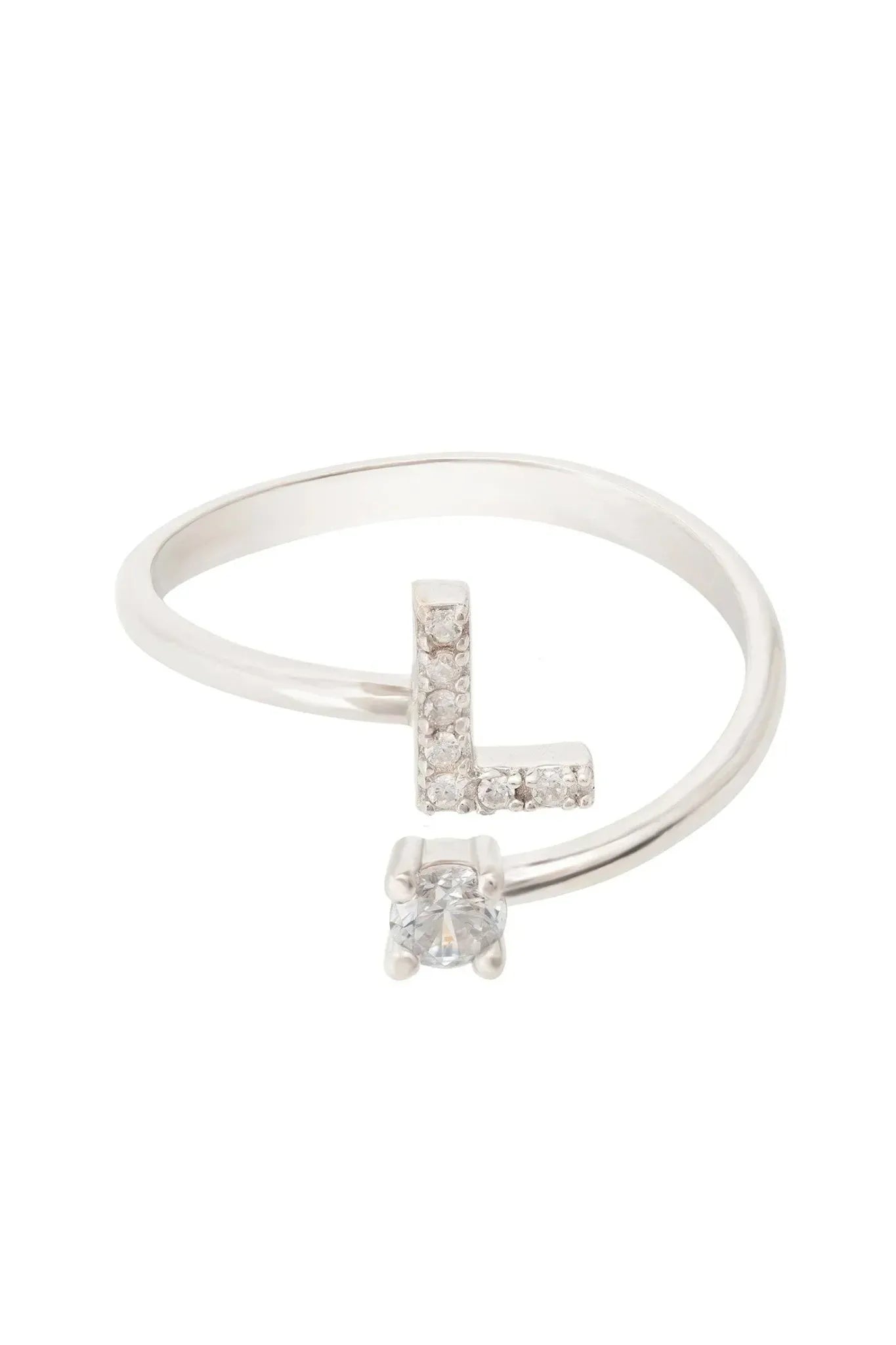 Initial Ring Silver L - LATELITA Rings