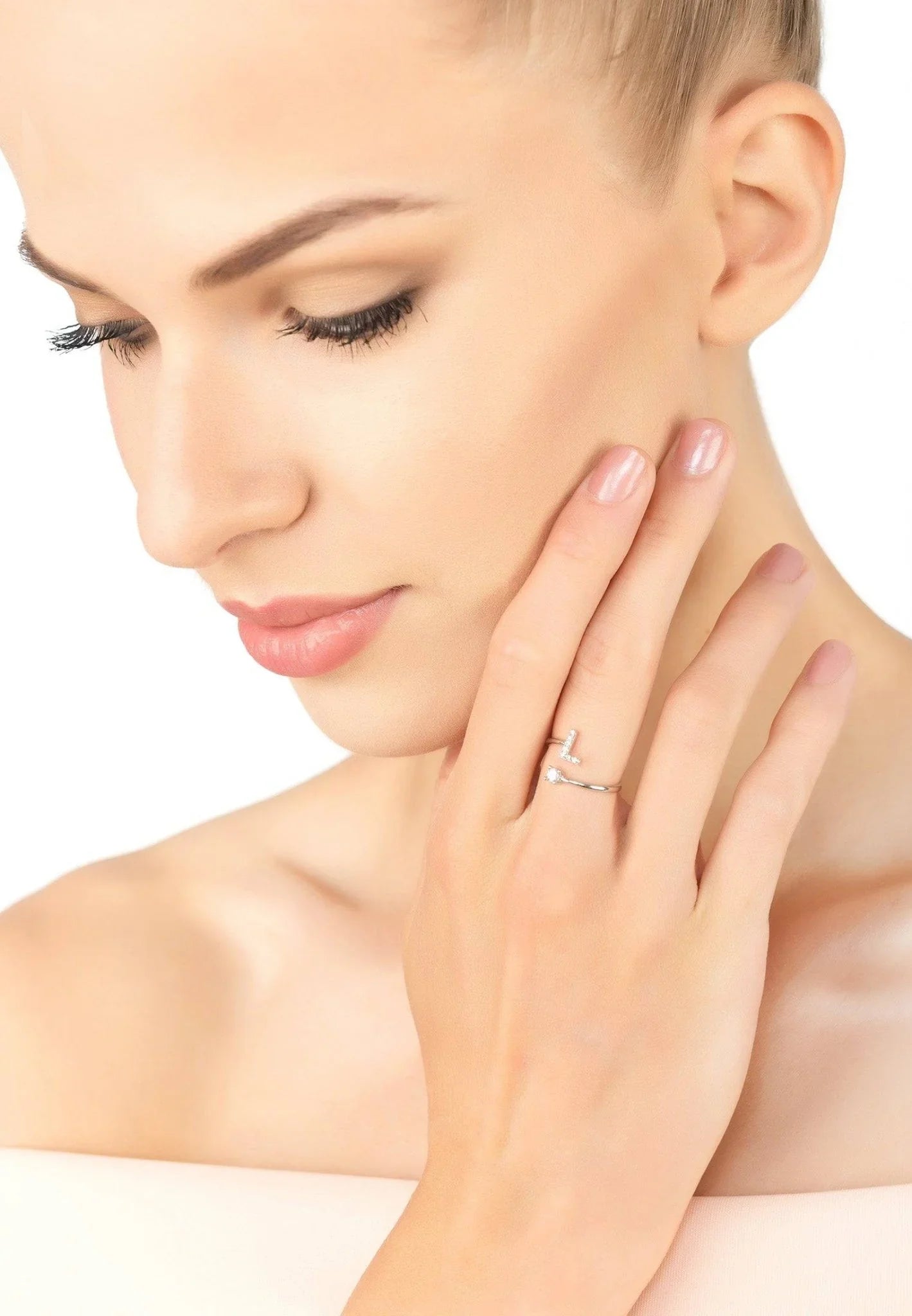 Initial Ring Silver L - LATELITA Rings