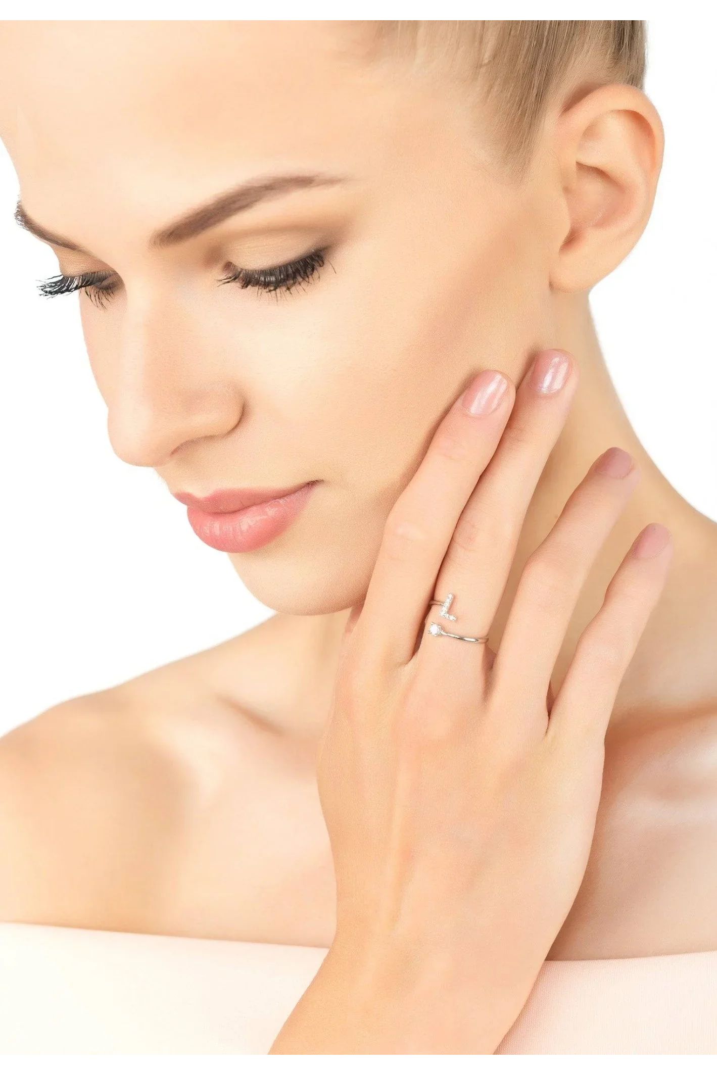 Initial Ring Silver L - LATELITA Rings