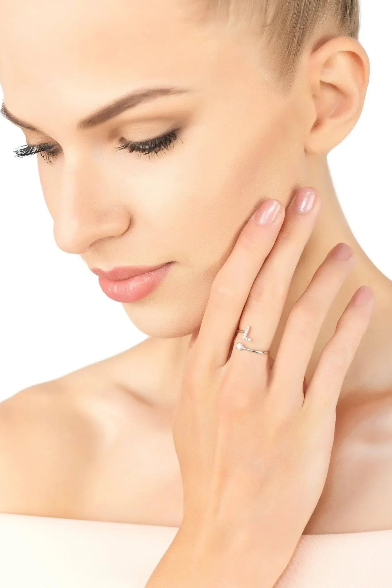 Initial Ring Silver L - LATELITA Rings