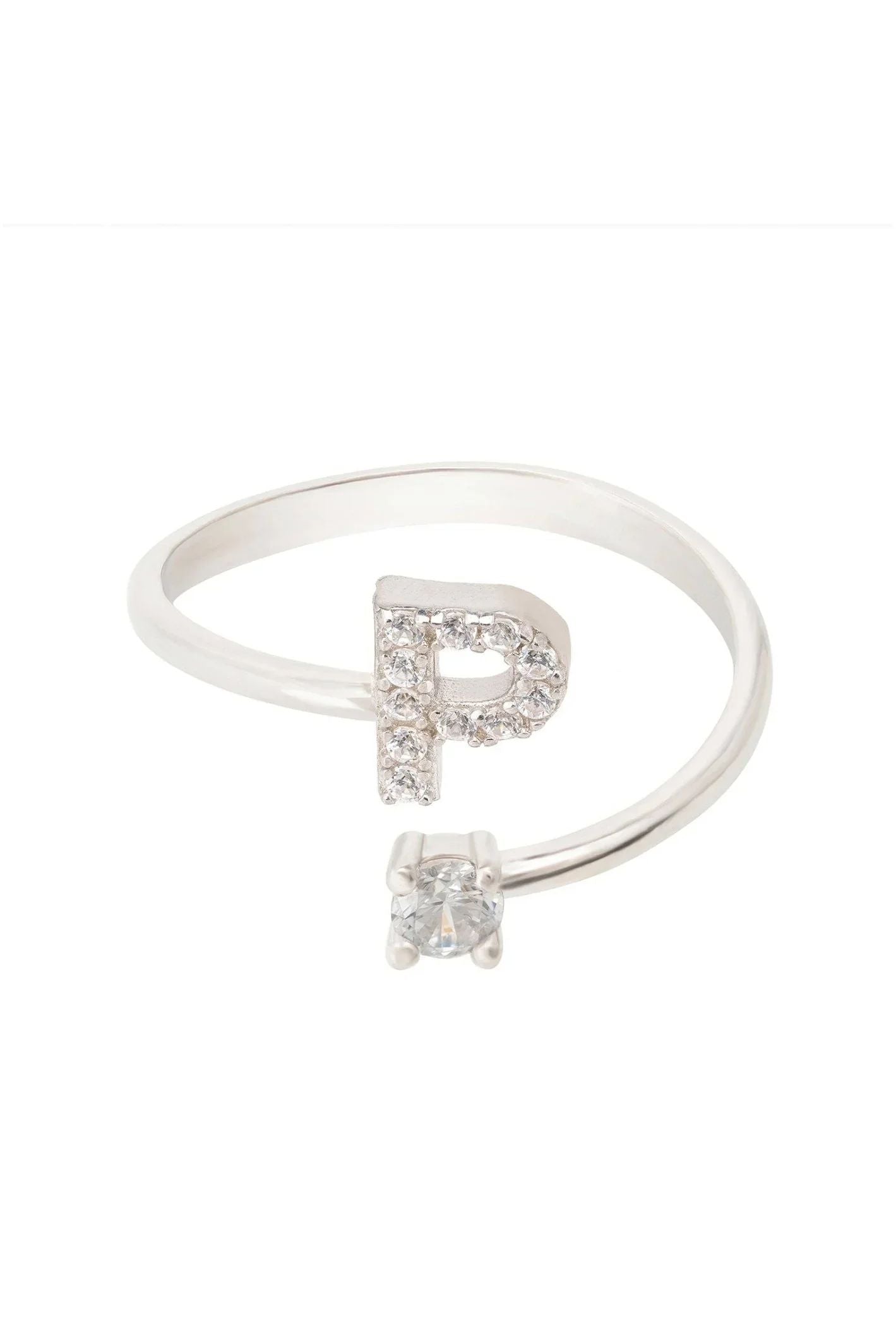 Initial Ring Silver P - LATELITA Rings