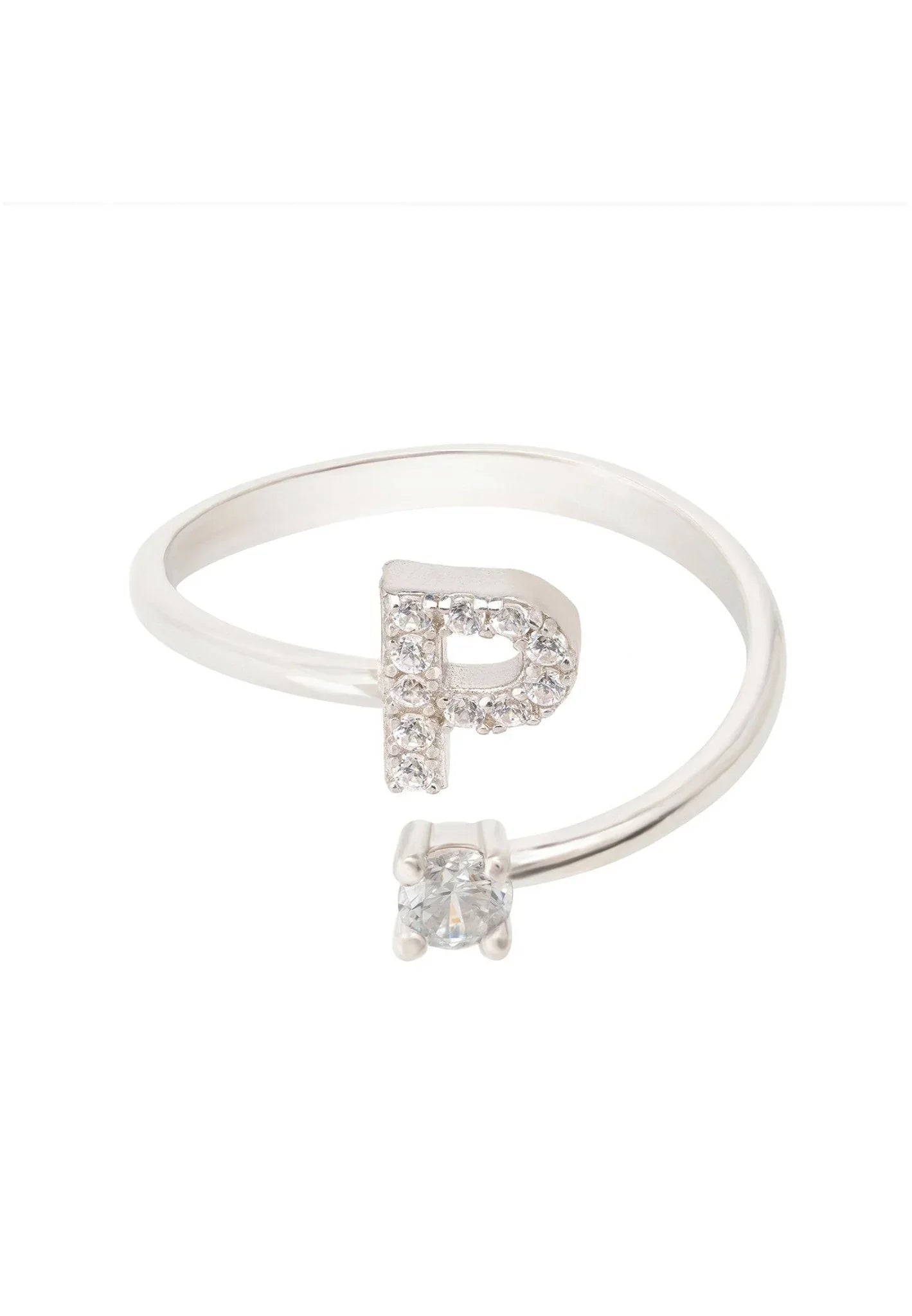 Initial Ring Silver P - LATELITA Rings
