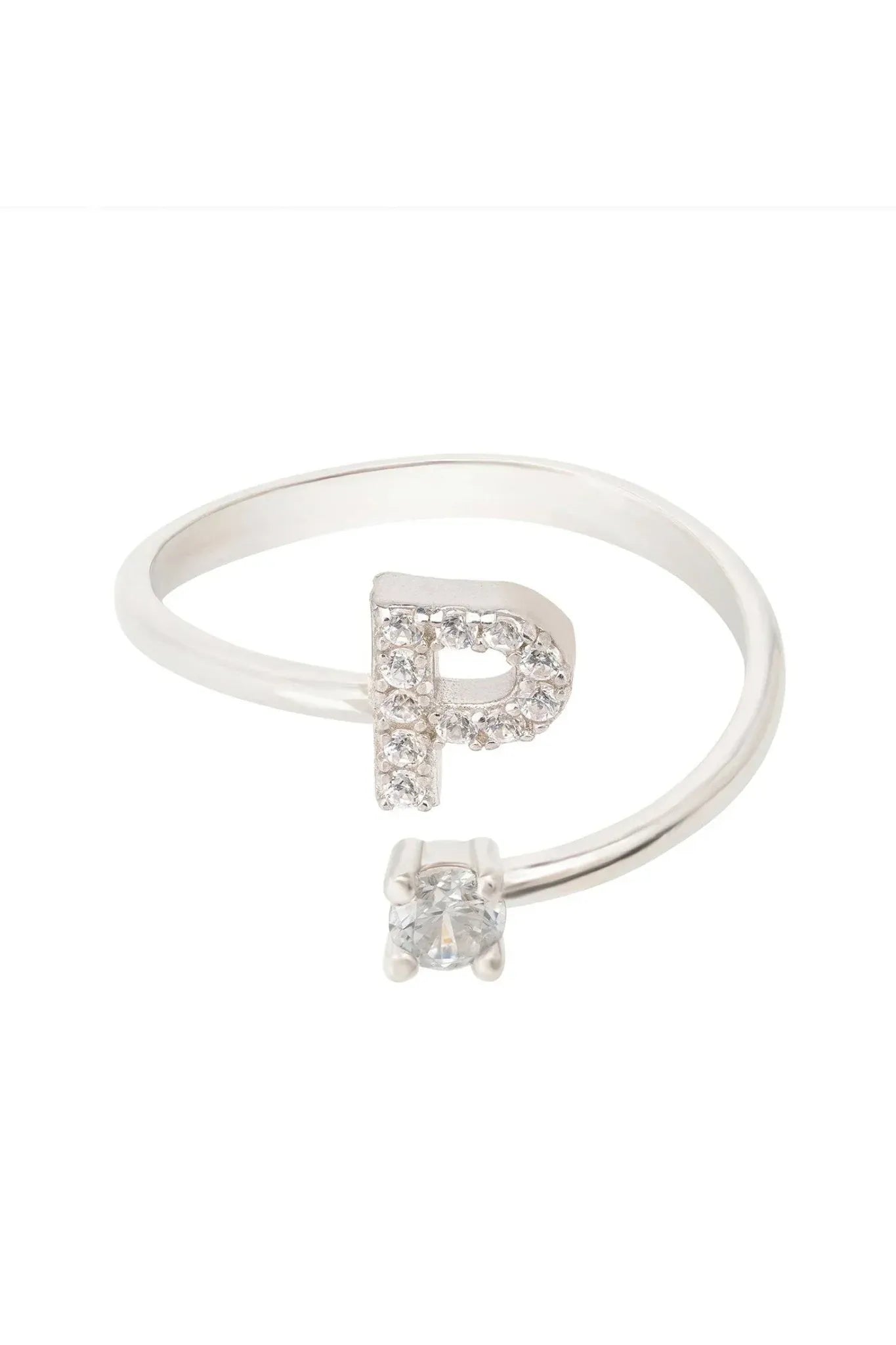 Initial Ring Silver P - LATELITA Rings