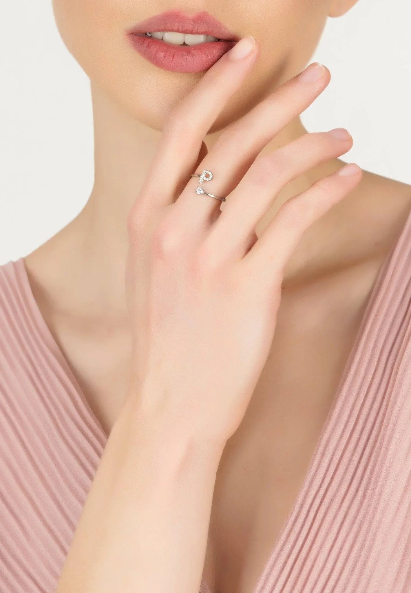 Initial Ring Silver P - LATELITA Rings