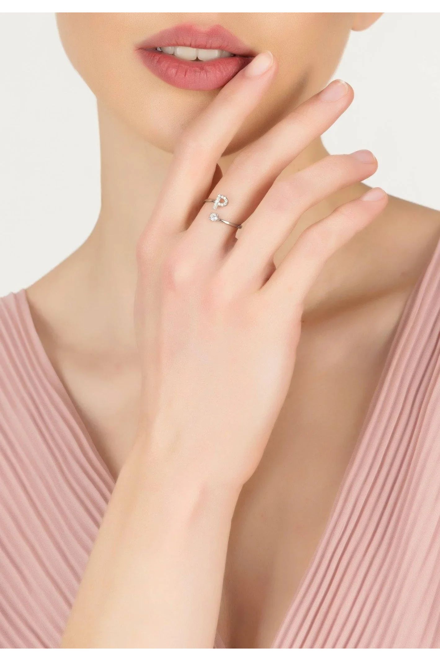 Initial Ring Silver P - LATELITA Rings