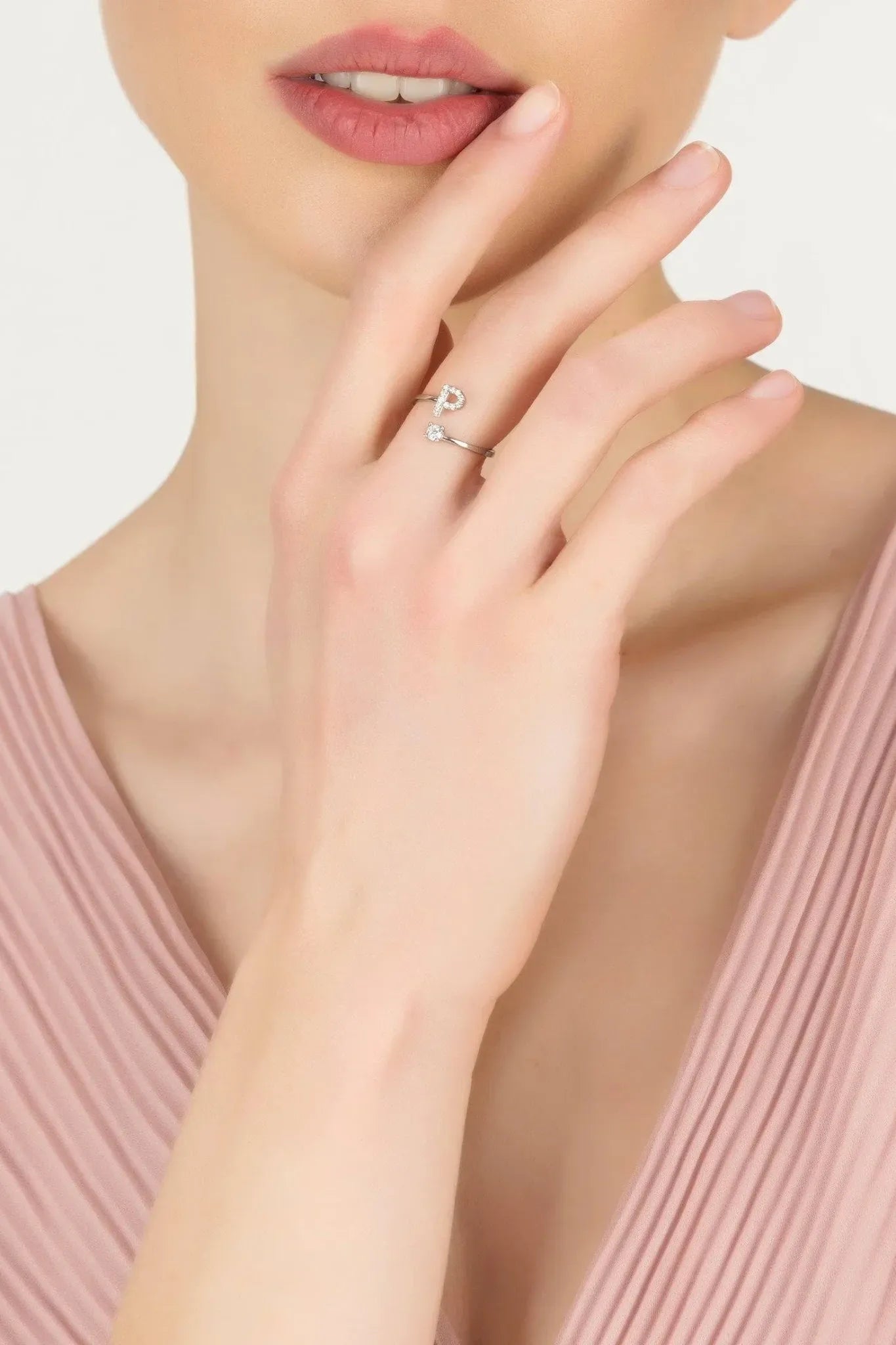 Initial Ring Silver P - LATELITA Rings