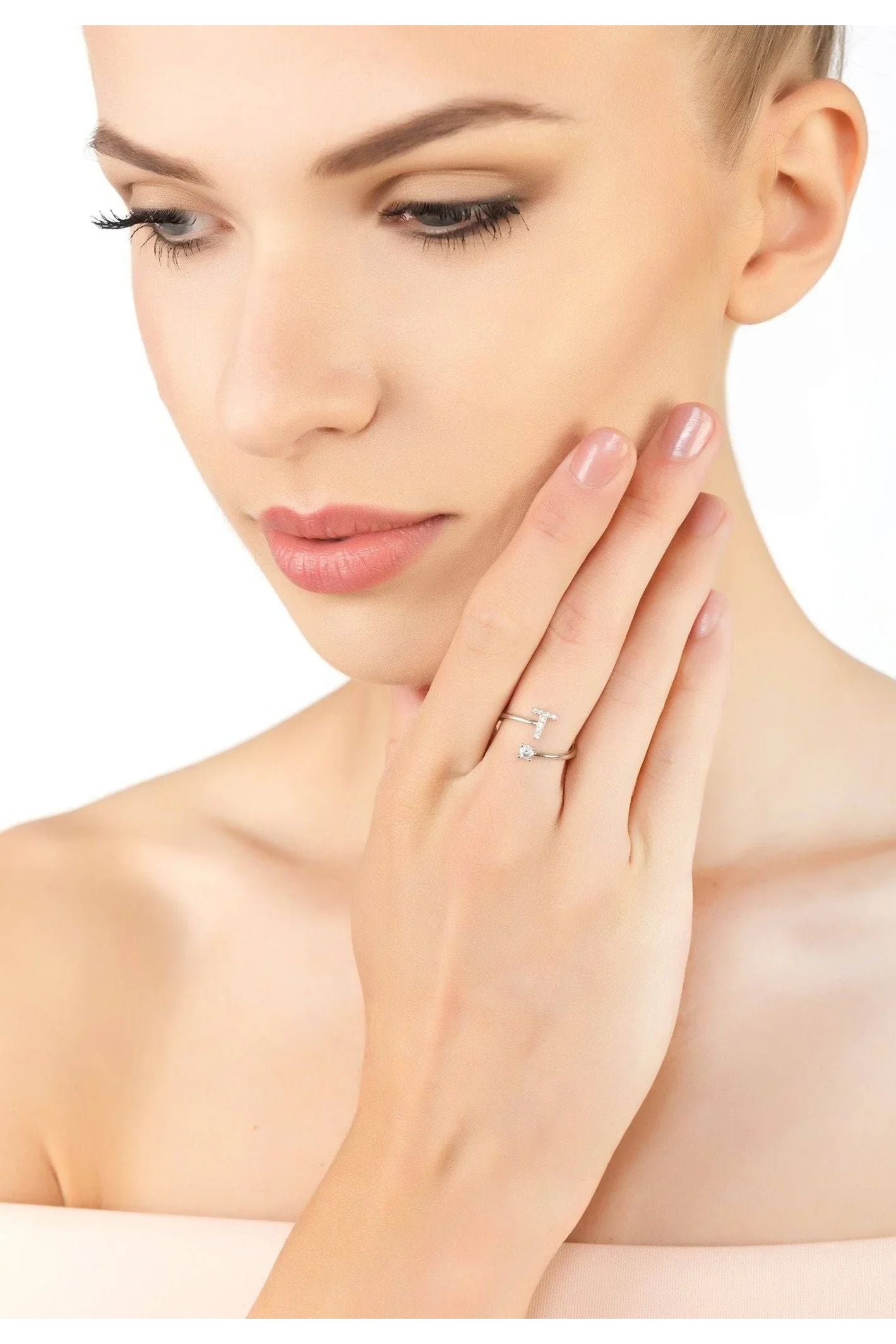 Initial Ring Silver T - LATELITA Rings