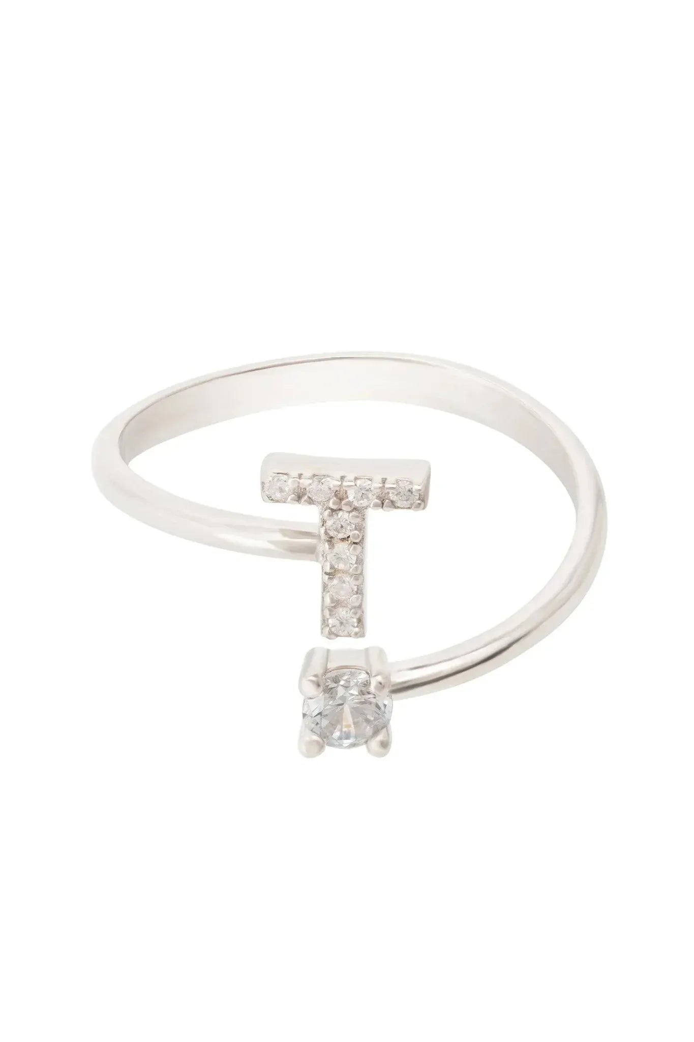 Initial Ring Silver T - LATELITA Rings