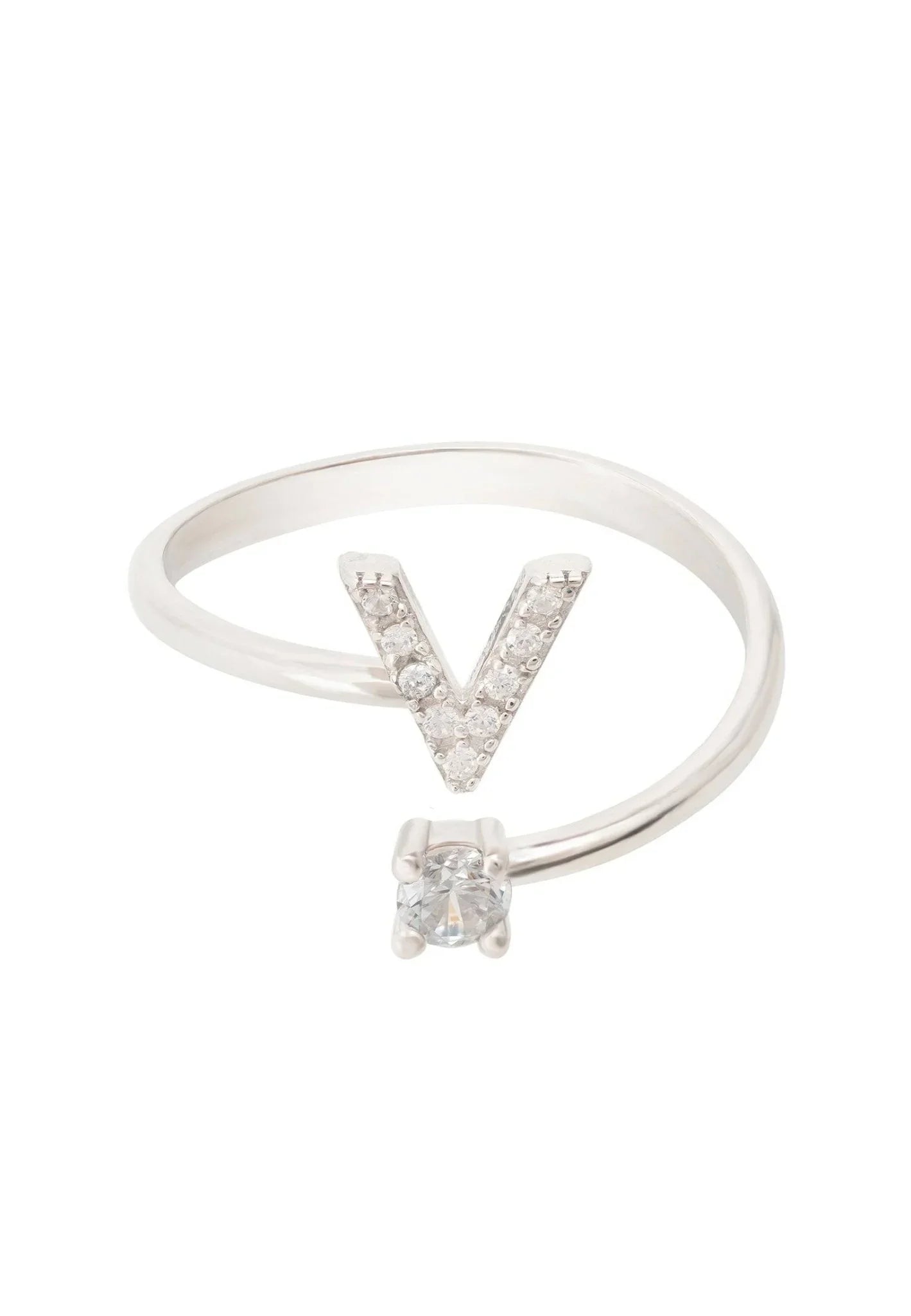 Initial Ring Silver V - LATELITA Rings