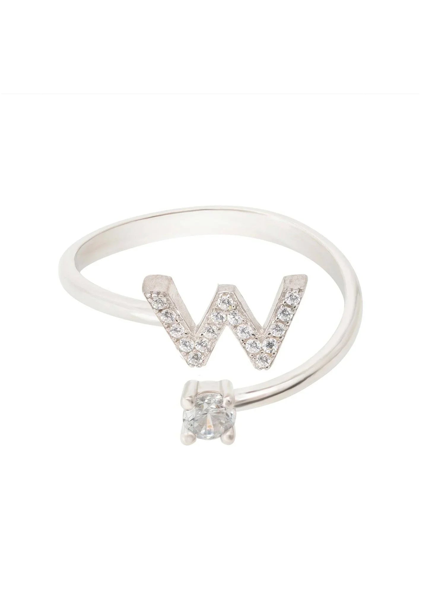 Initial Ring Silver W - LATELITA Rings
