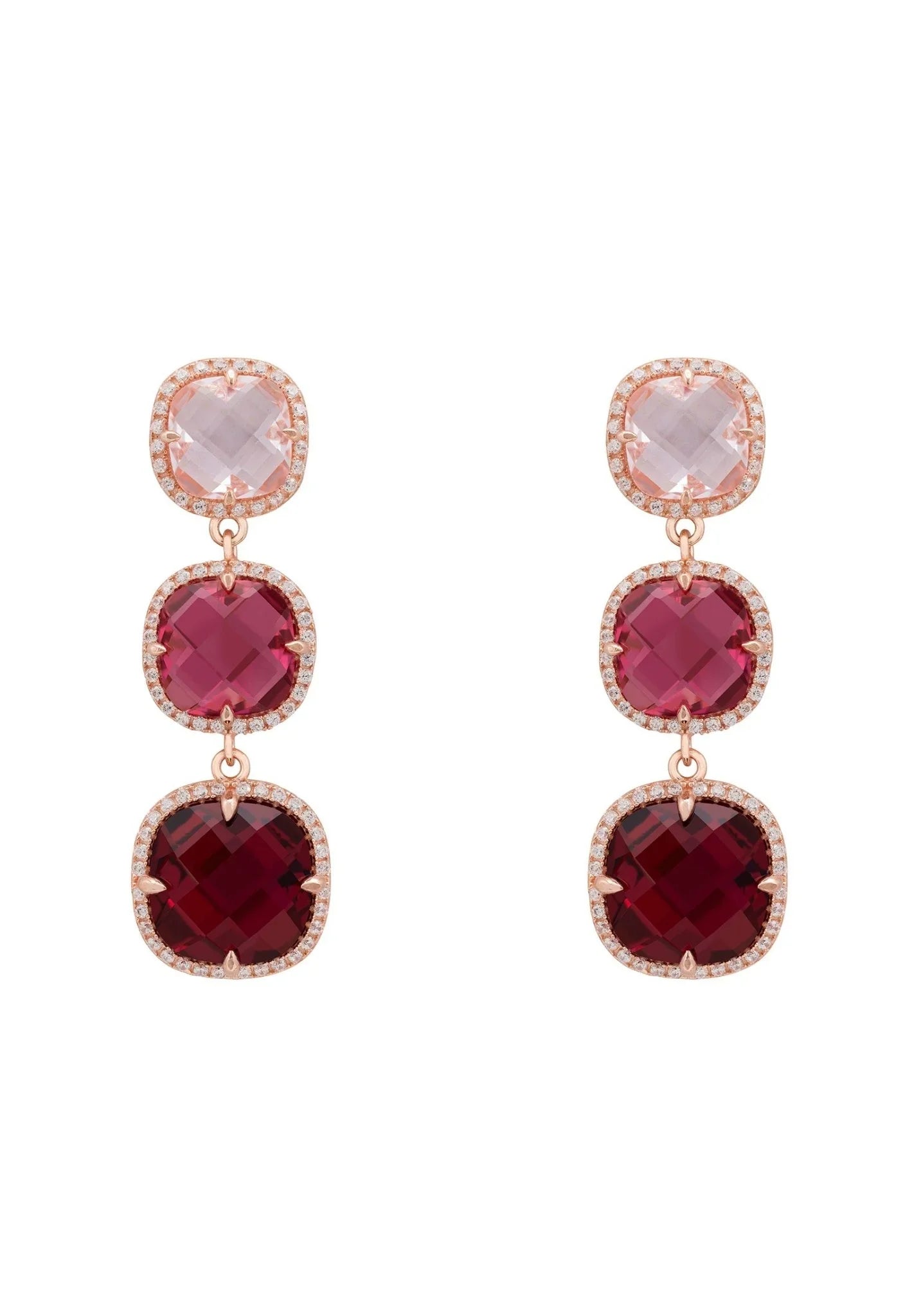 Knightsbridge Earrings Rosegold Pinks - LATELITA Earrings