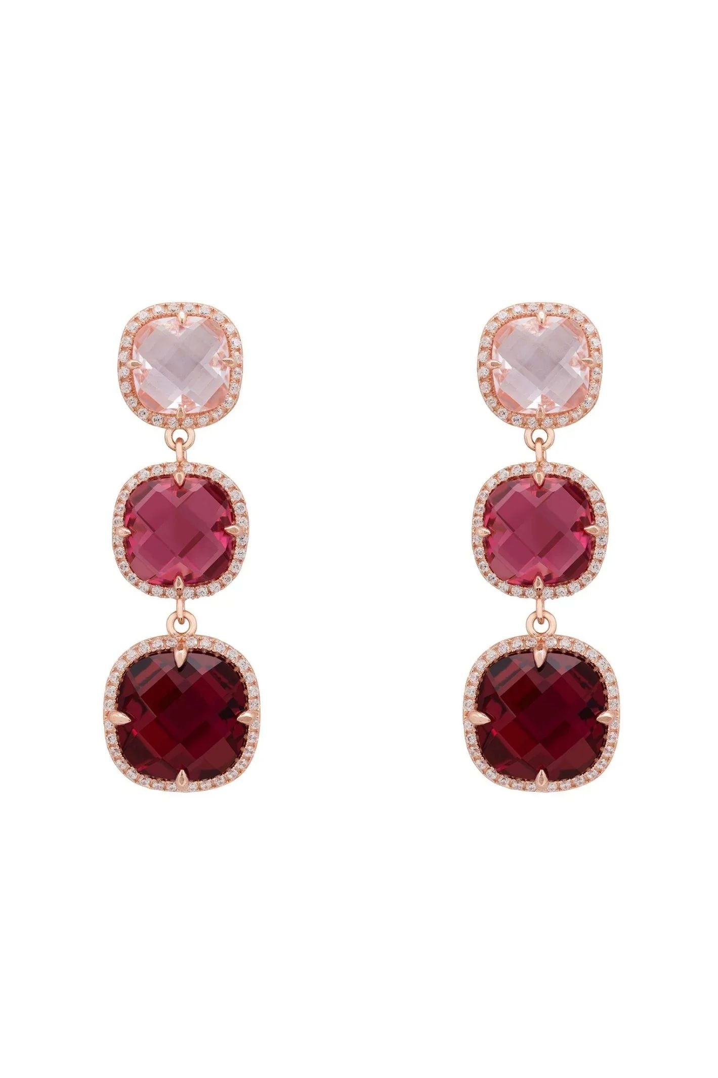 Knightsbridge Earrings Rosegold Pinks - LATELITA Earrings