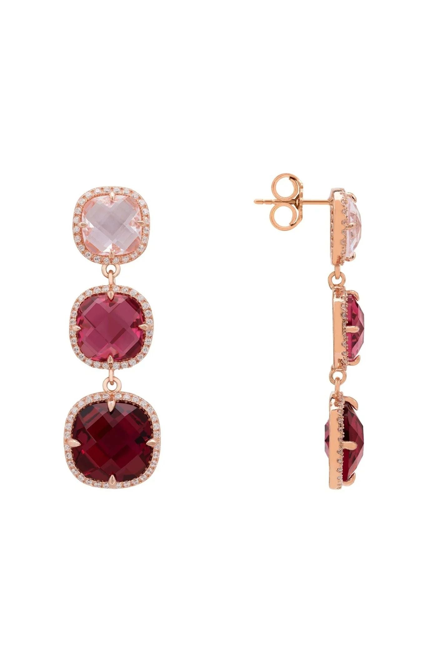 Knightsbridge Earrings Rosegold Pinks - LATELITA Earrings
