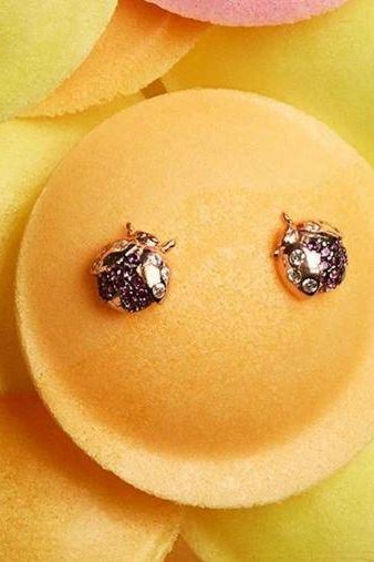 Lady Bug Ladybird Mini Earrings Rosegold - LATELITA Earrings
