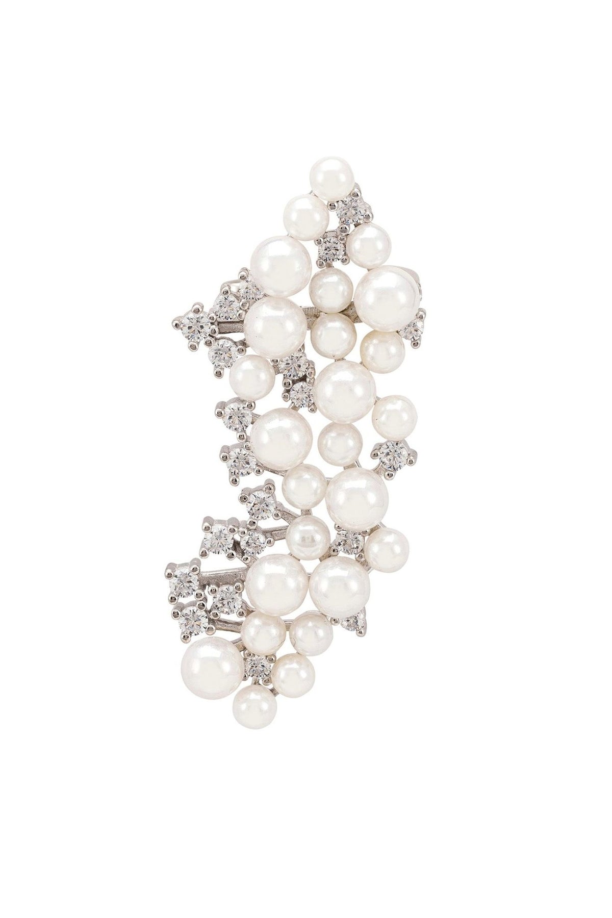 Lambeth Pearl Ear Climber Left Ear Silver - LATELITA Earrings