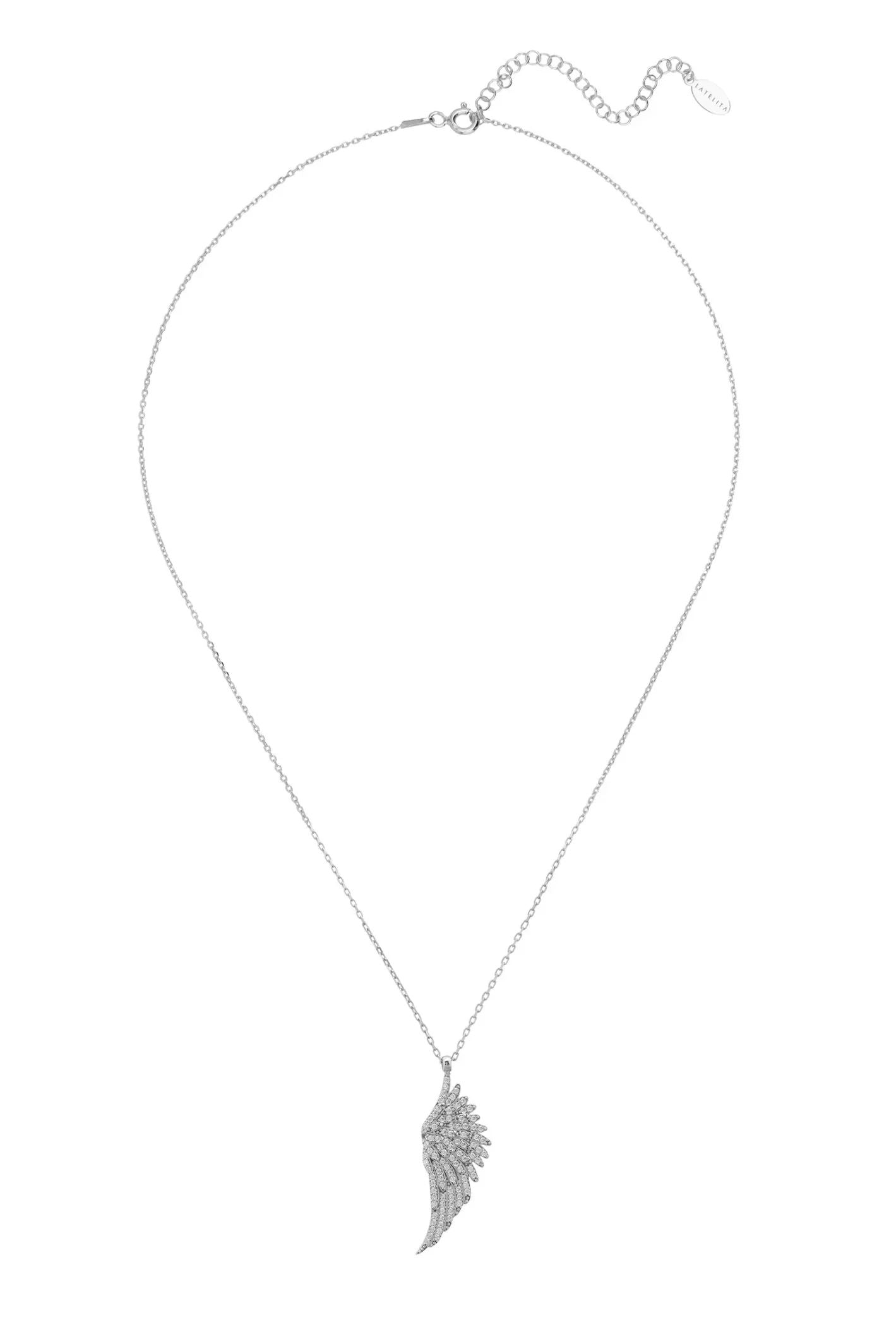 Large Angel Wing Necklace Silver - LATELITA Necklaces