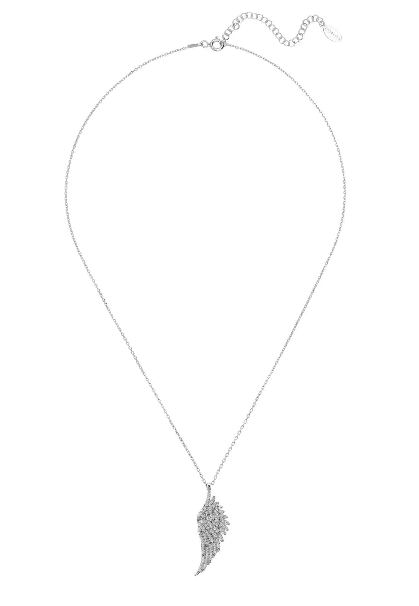 Large Angel Wing Necklace Silver - LATELITA Necklaces