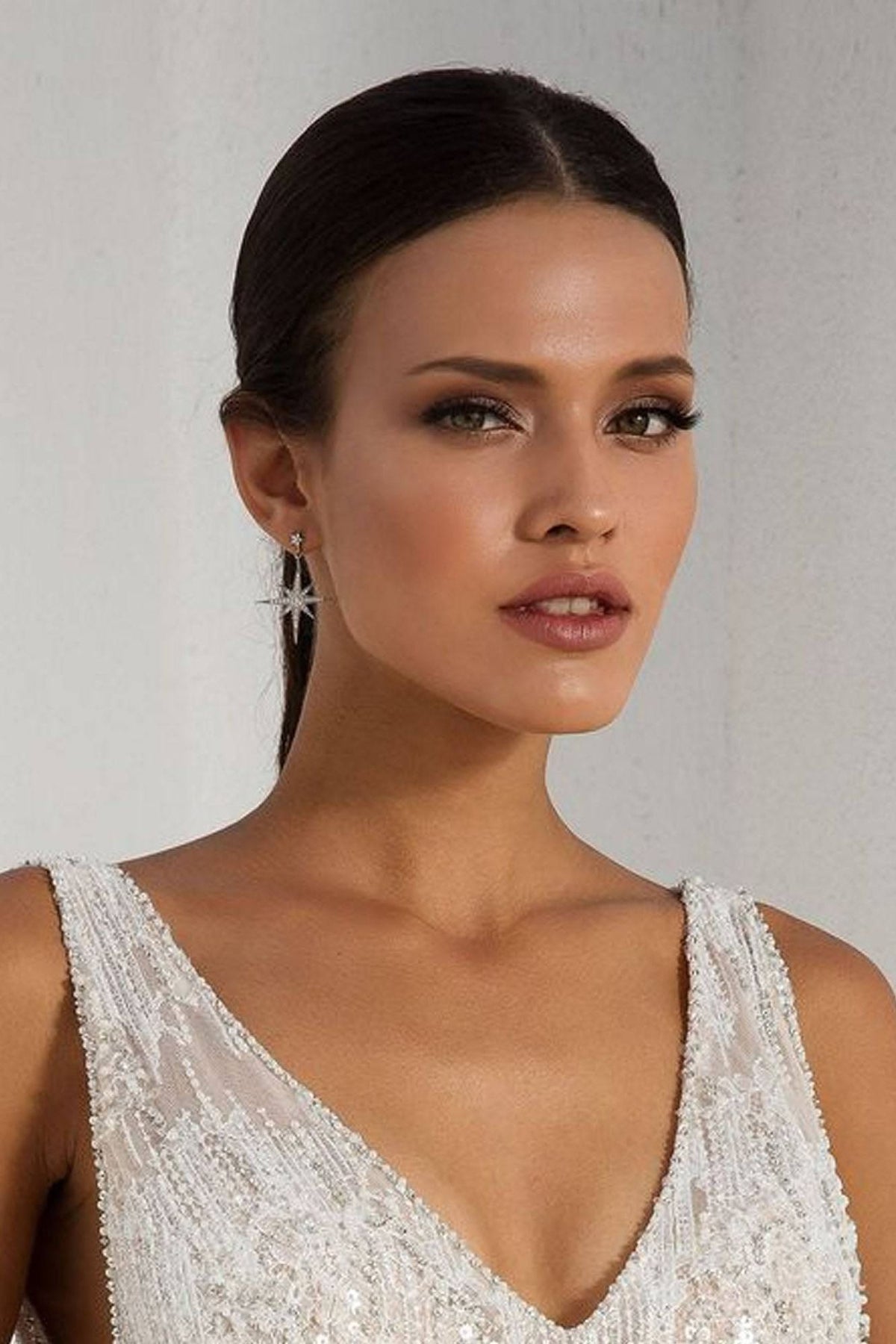Large Star Burst Drop Earrings Silver - LATELITA Earrings