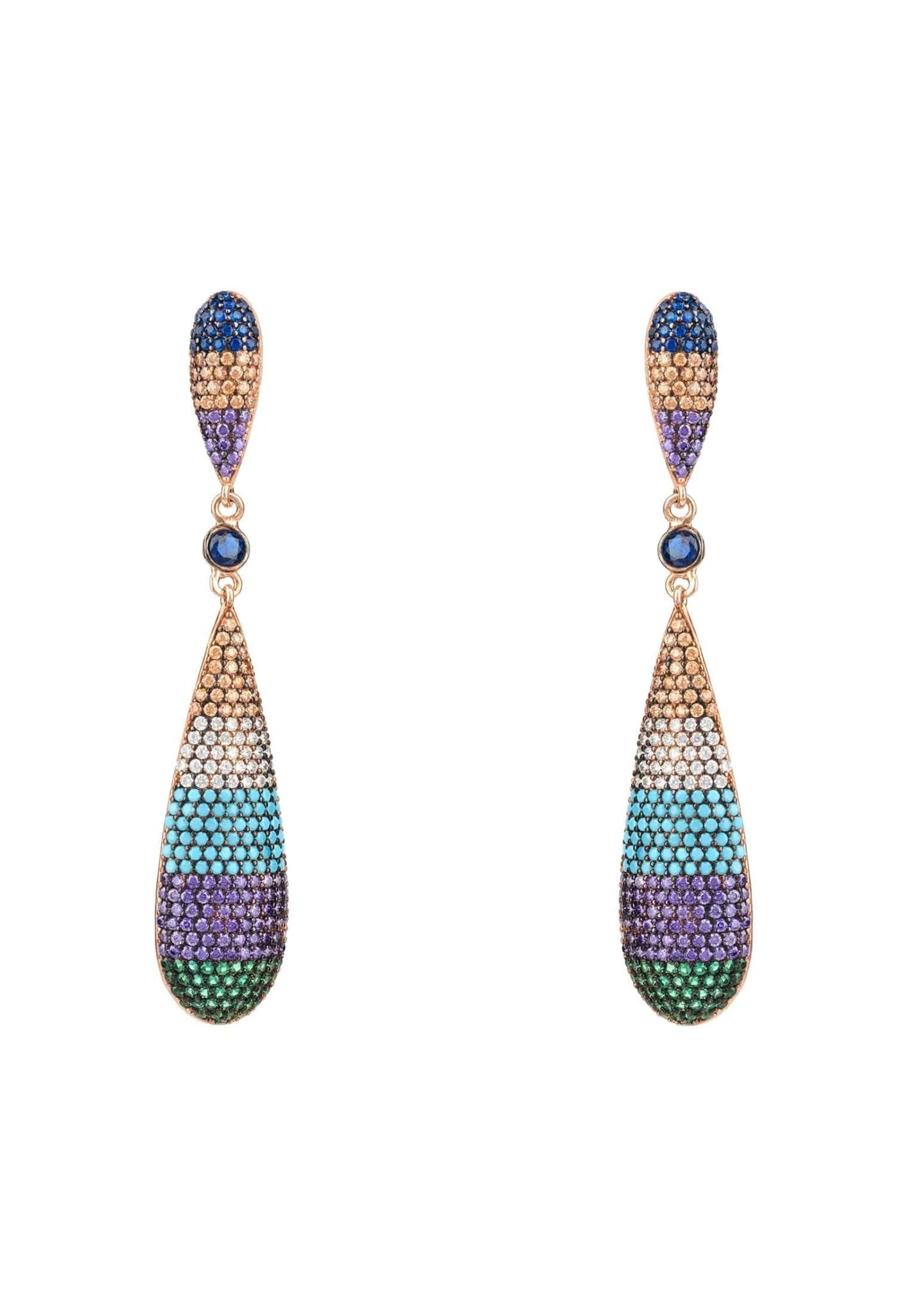 Orecchini Lunghi A Goccia Latelita – Argento 925, Zirconi Cubici, Design Traforato, 5 Cm – Regalo Elegante