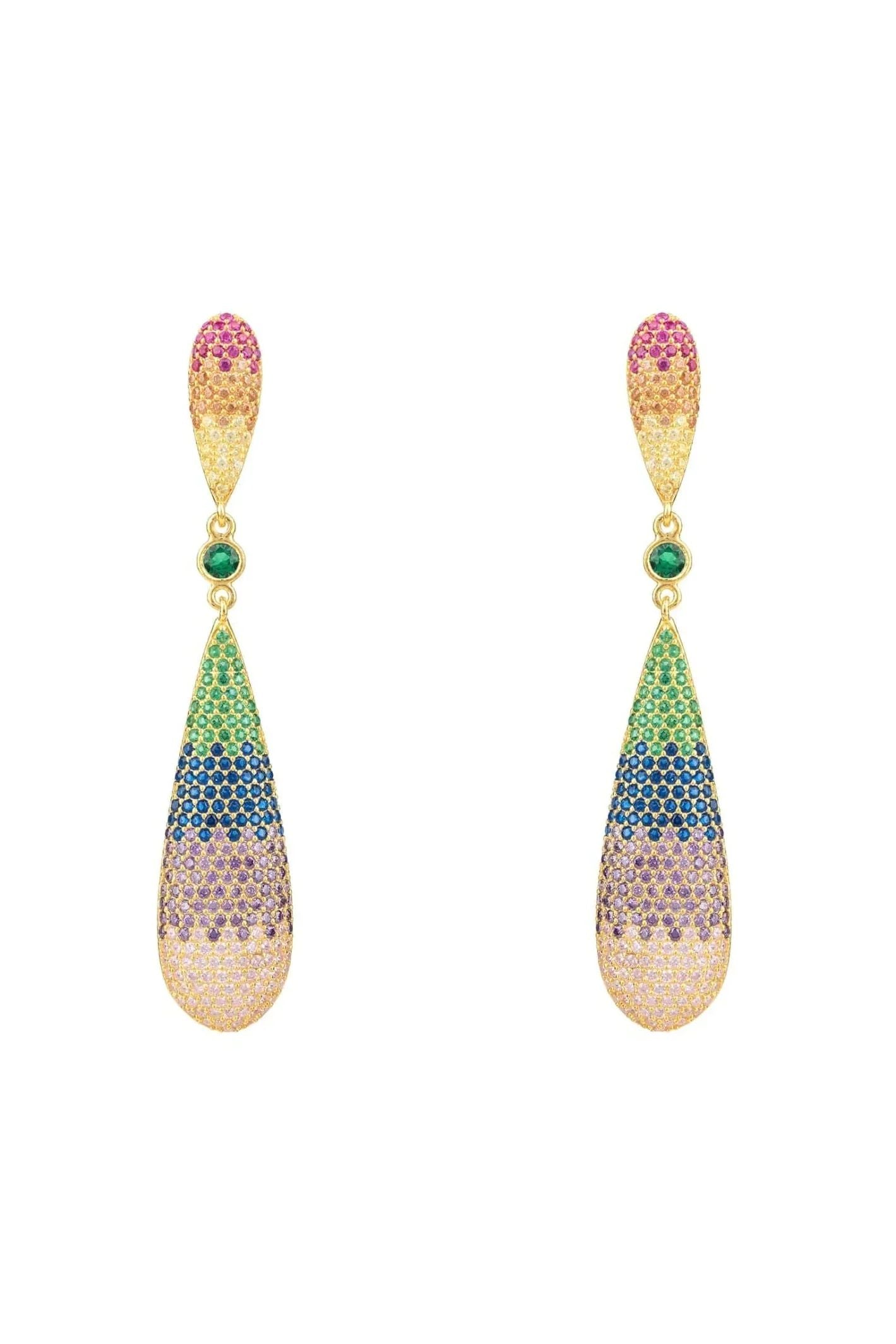 Latelita Long Drop Earrings Rainbow Gold - LATELITA Earrings