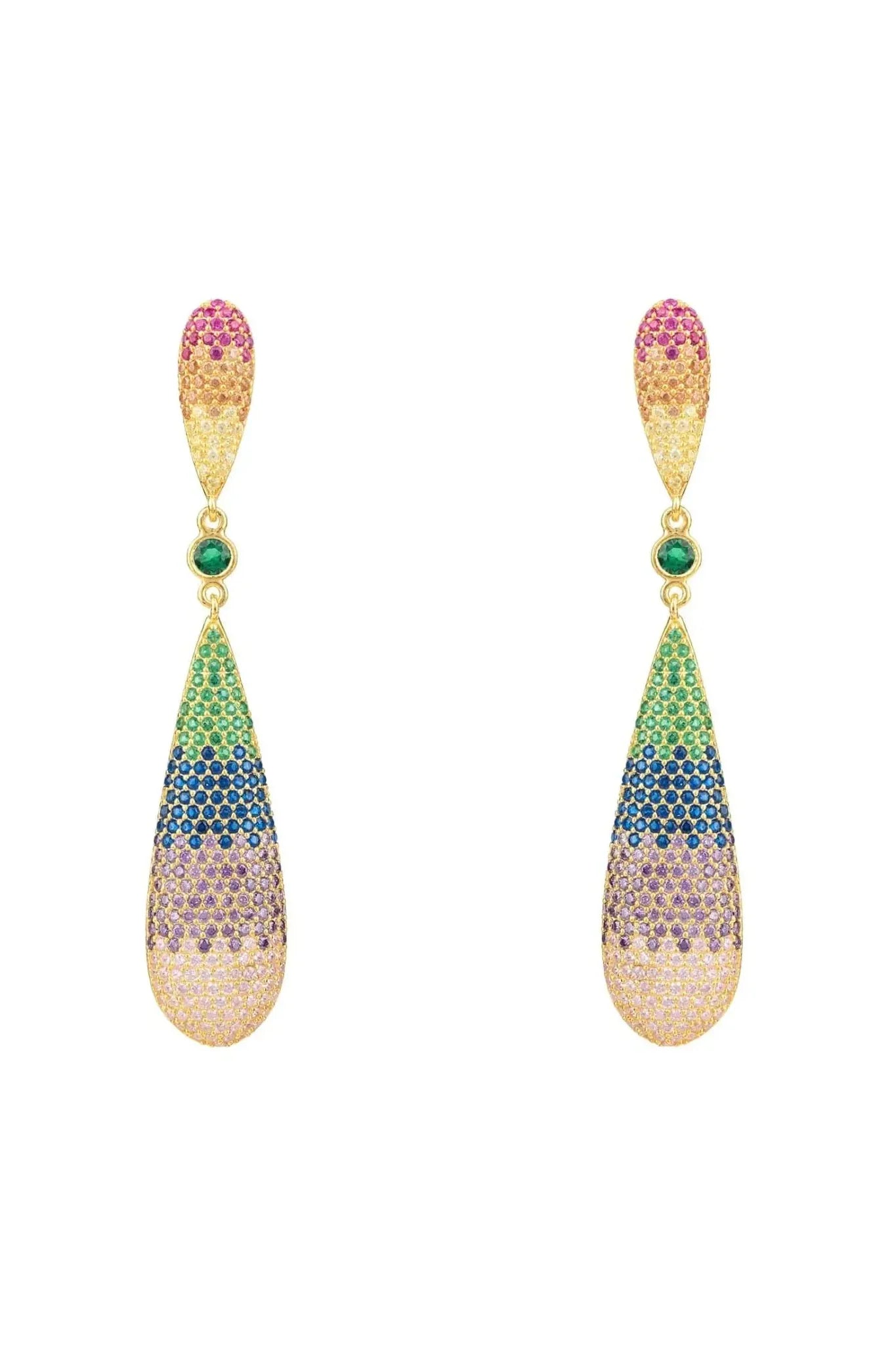 Latelita Long Drop Earrings Rainbow Gold - LATELITA Earrings