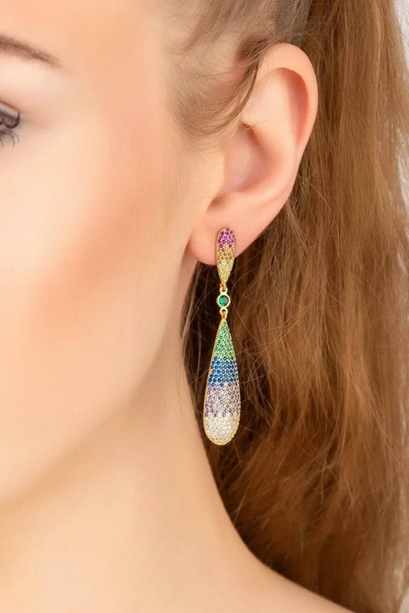 Latelita Long Drop Earrings Rainbow Gold - LATELITA Earrings