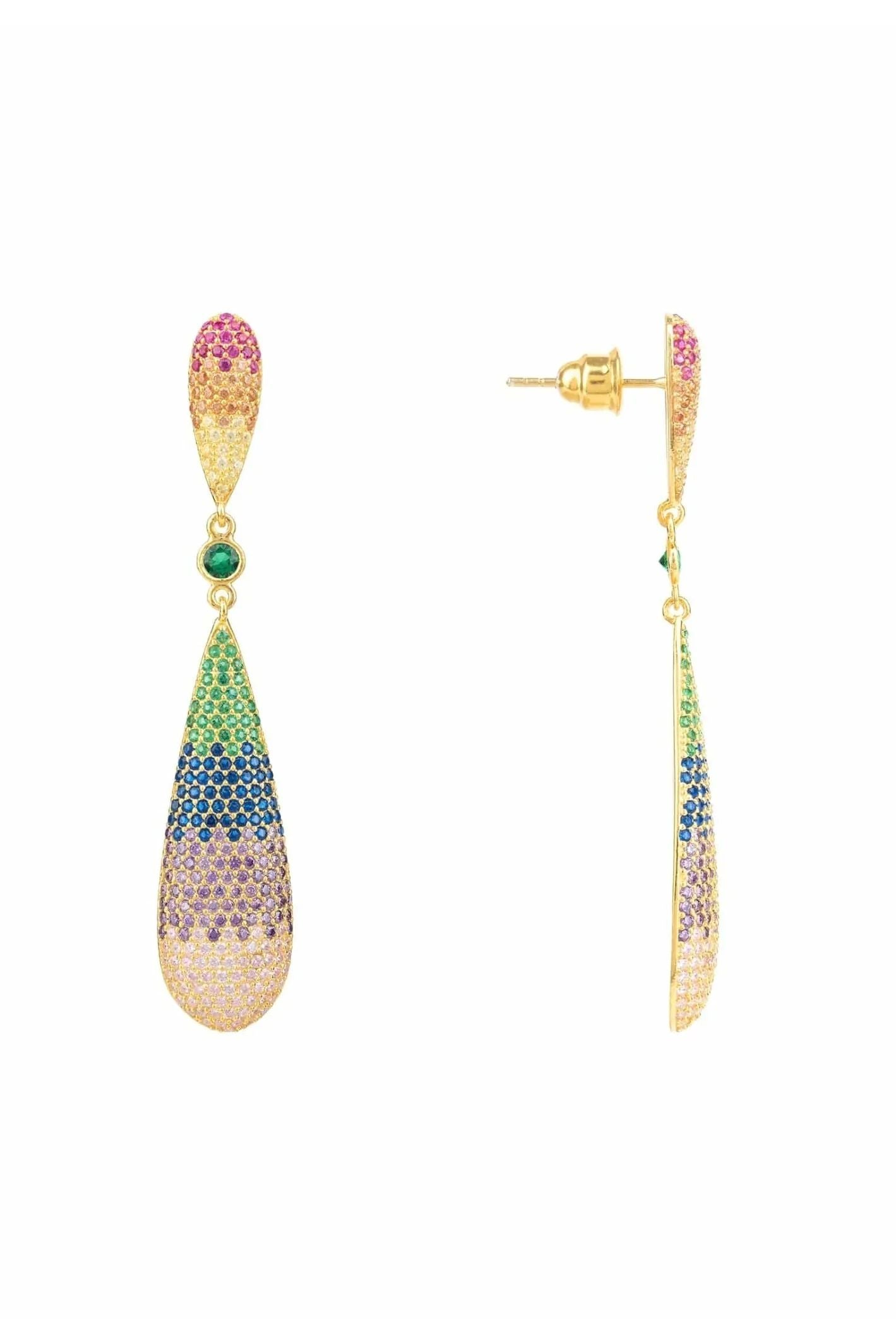 Latelita Long Drop Earrings Rainbow Gold - LATELITA Earrings