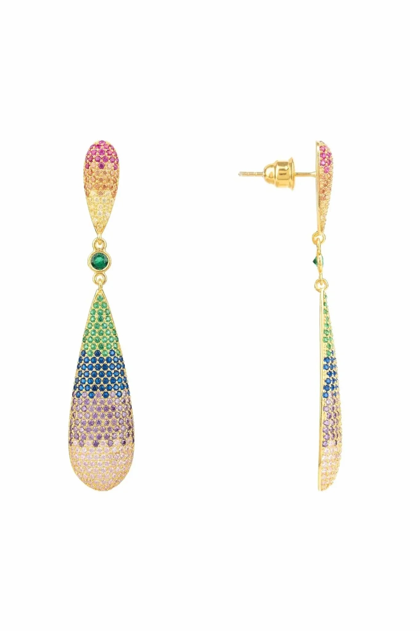 Latelita Long Drop Earrings Rainbow Gold - LATELITA Earrings
