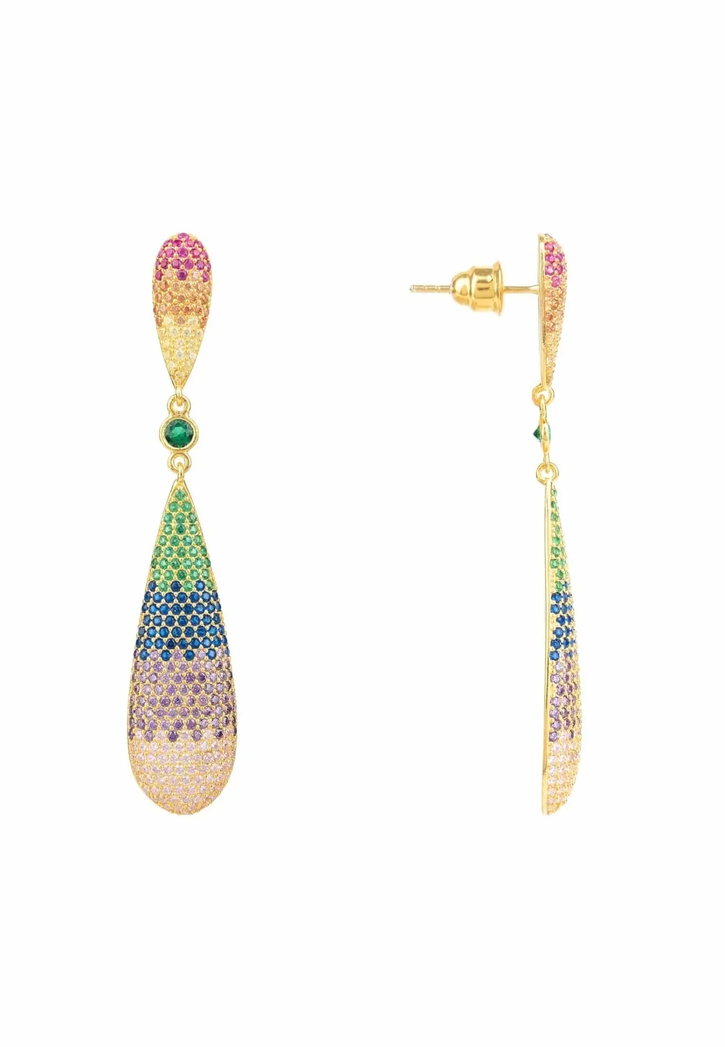 Latelita Long Drop Earrings Rainbow Gold - LATELITA Earrings