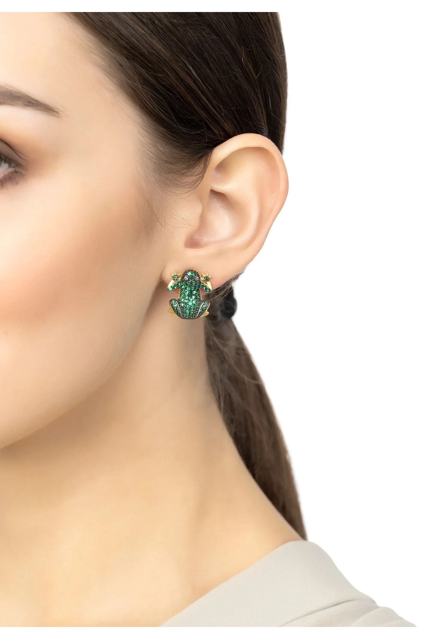 Leap Frog Stud Earrings Gold - LATELITA Earrings