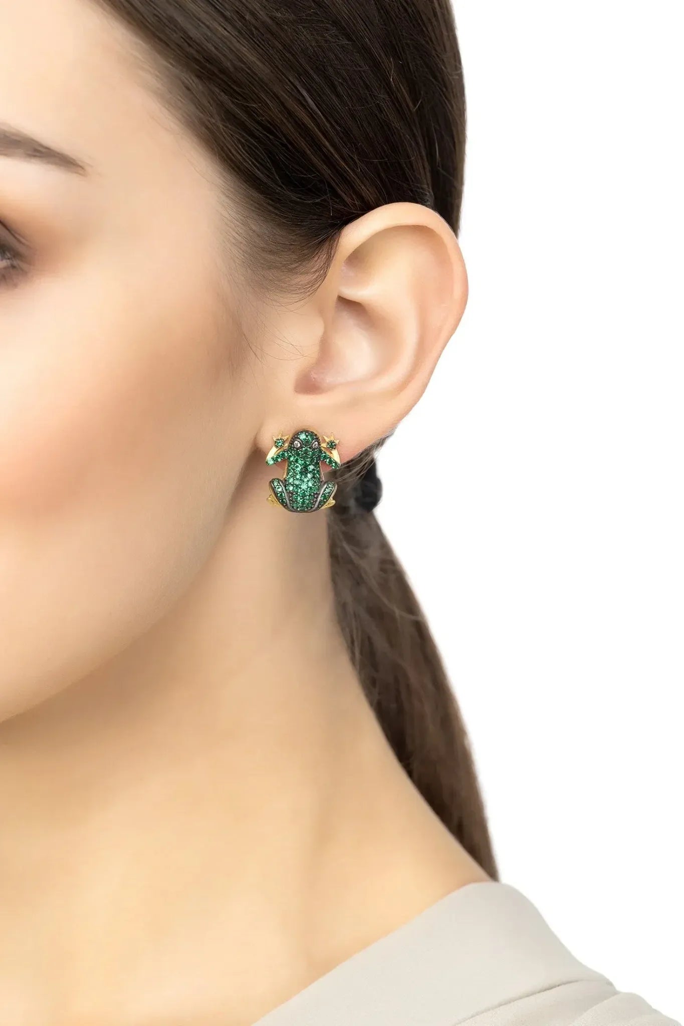 Leap Frog Stud Earrings Gold - LATELITA Earrings