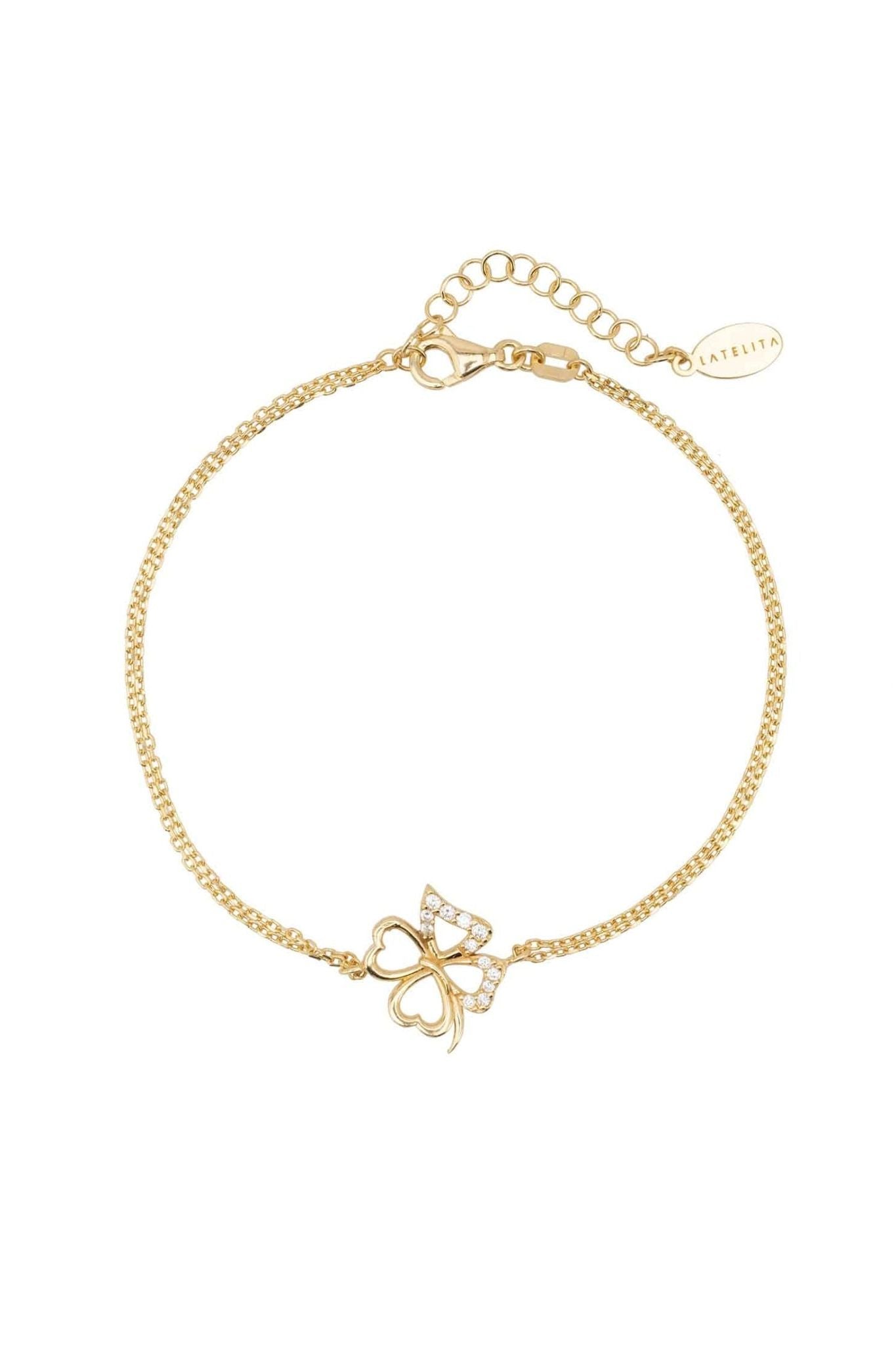 Lucky Shamrock Clover Bracelet Gold - LATELITA Bracelets