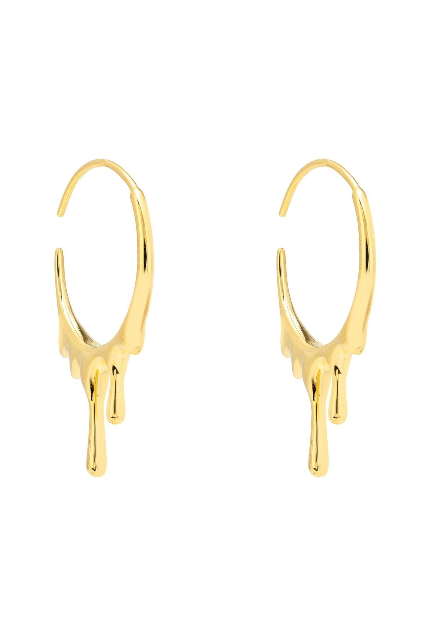 Melted Drip Hoop Earrings Gold - LATELITA Earrings