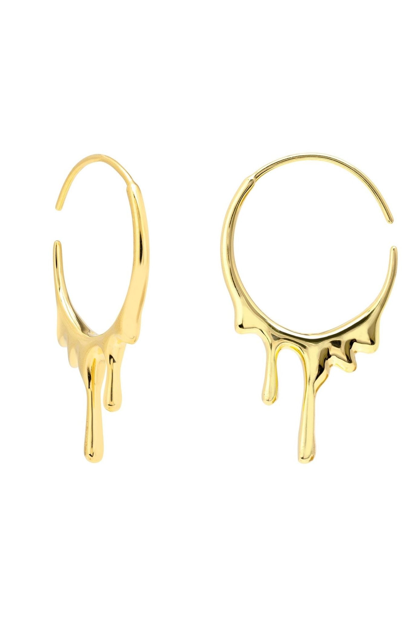 Melted Drip Hoop Earrings Gold - LATELITA Earrings