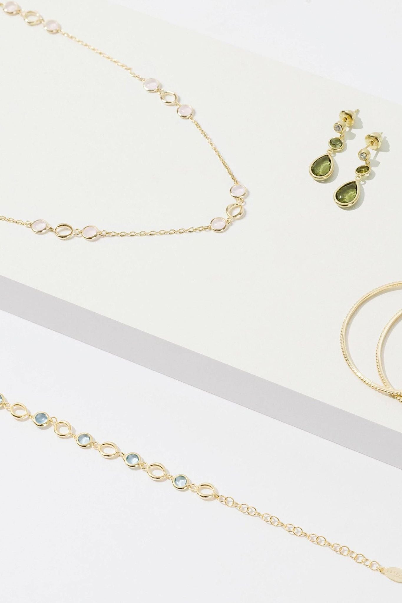 Milan Link Gemstone Bracelet Gold Citrine - LATELITA Bracelets