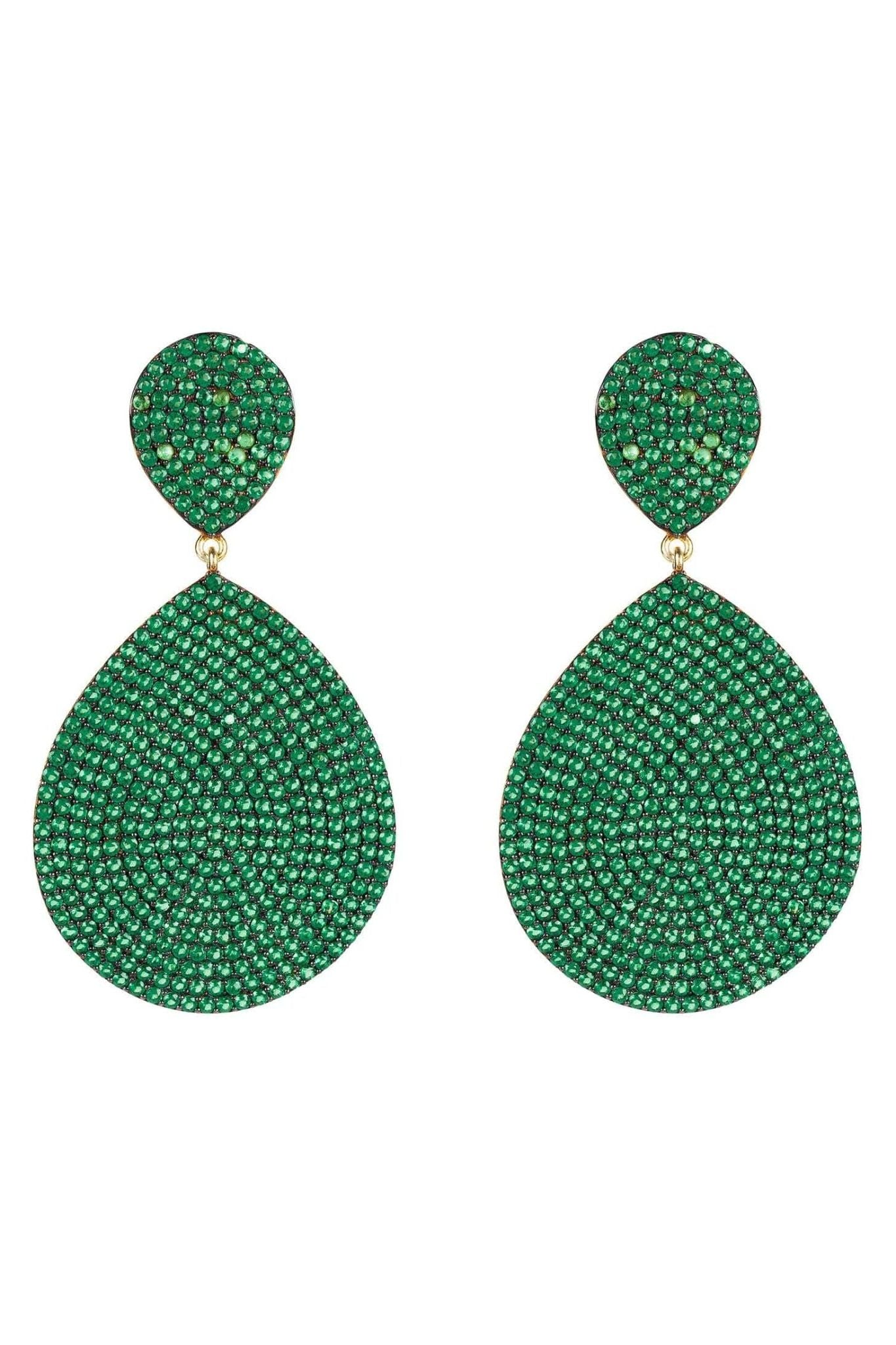 Monte Carlo Earrings Gold Emerald Zircon - LATELITA Earrings