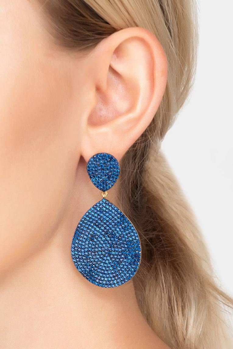 Monte Carlo Earrings Gold Sapphire Zircon - LATELITA Earrings